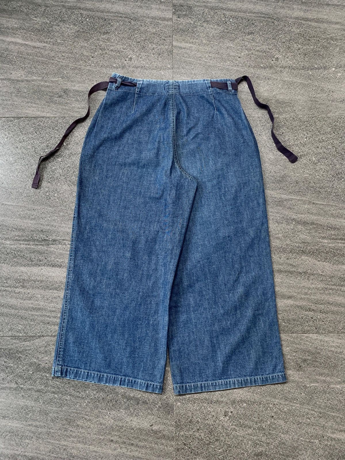 Issey Miyake FREE TAX! 2000s Plantation Cropped Light Denim Pants - 28” Size US 28 / EU 44 - 11 Thumbnail