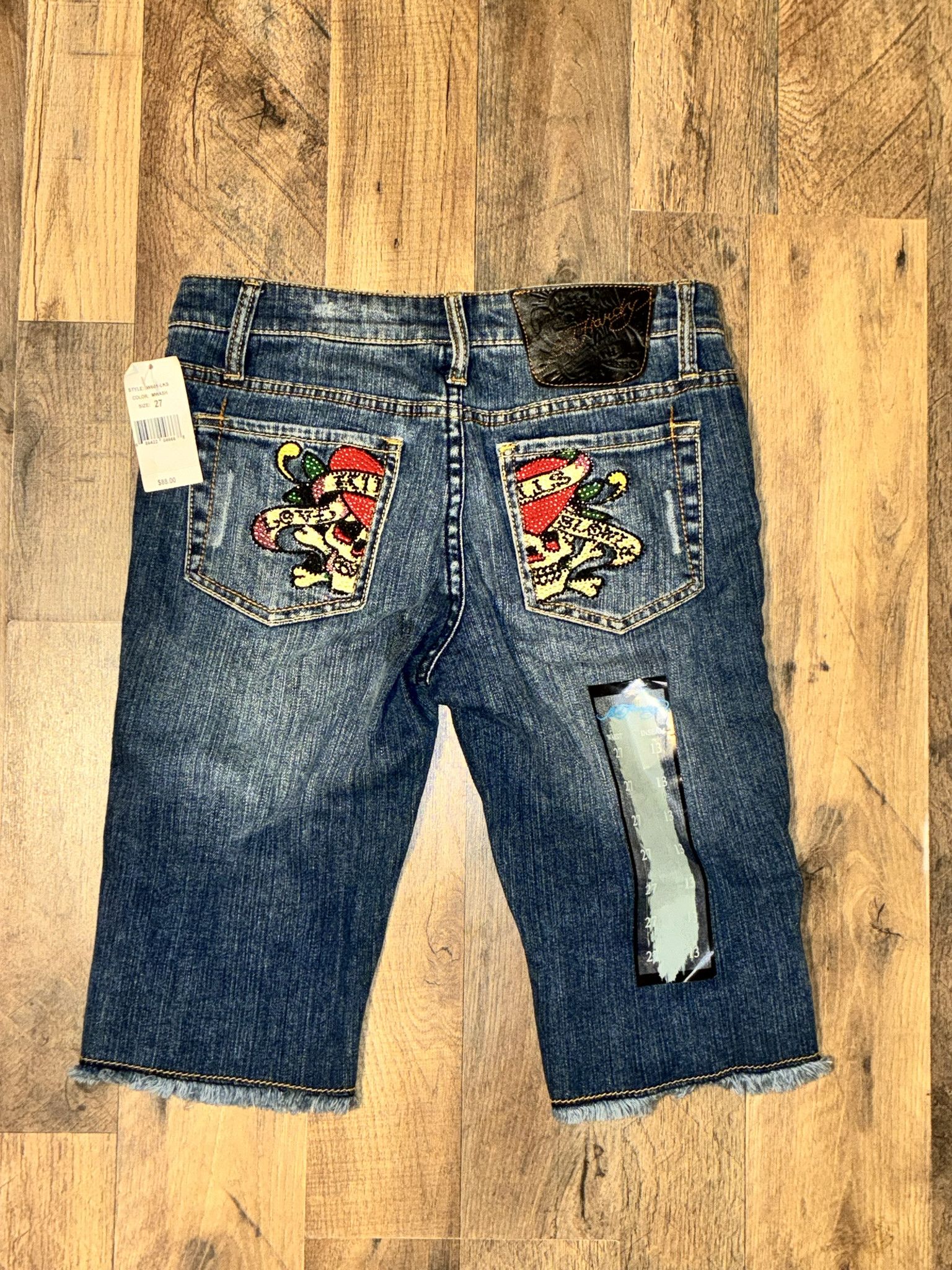 Ed Hardy Ed Hardy Jean Shorts Love Kills Embroidered Y2K Vintage Size US 27 - 1 Thumbnail