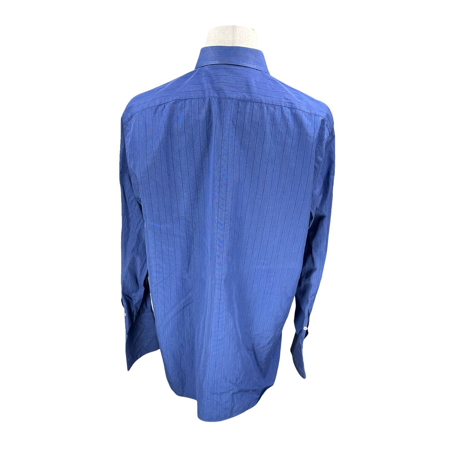 Brioni Brioni Dress Shirt Large 16.5 Blue Striped French Cuff Size US L / EU 52-54 / 3 - 5 Thumbnail