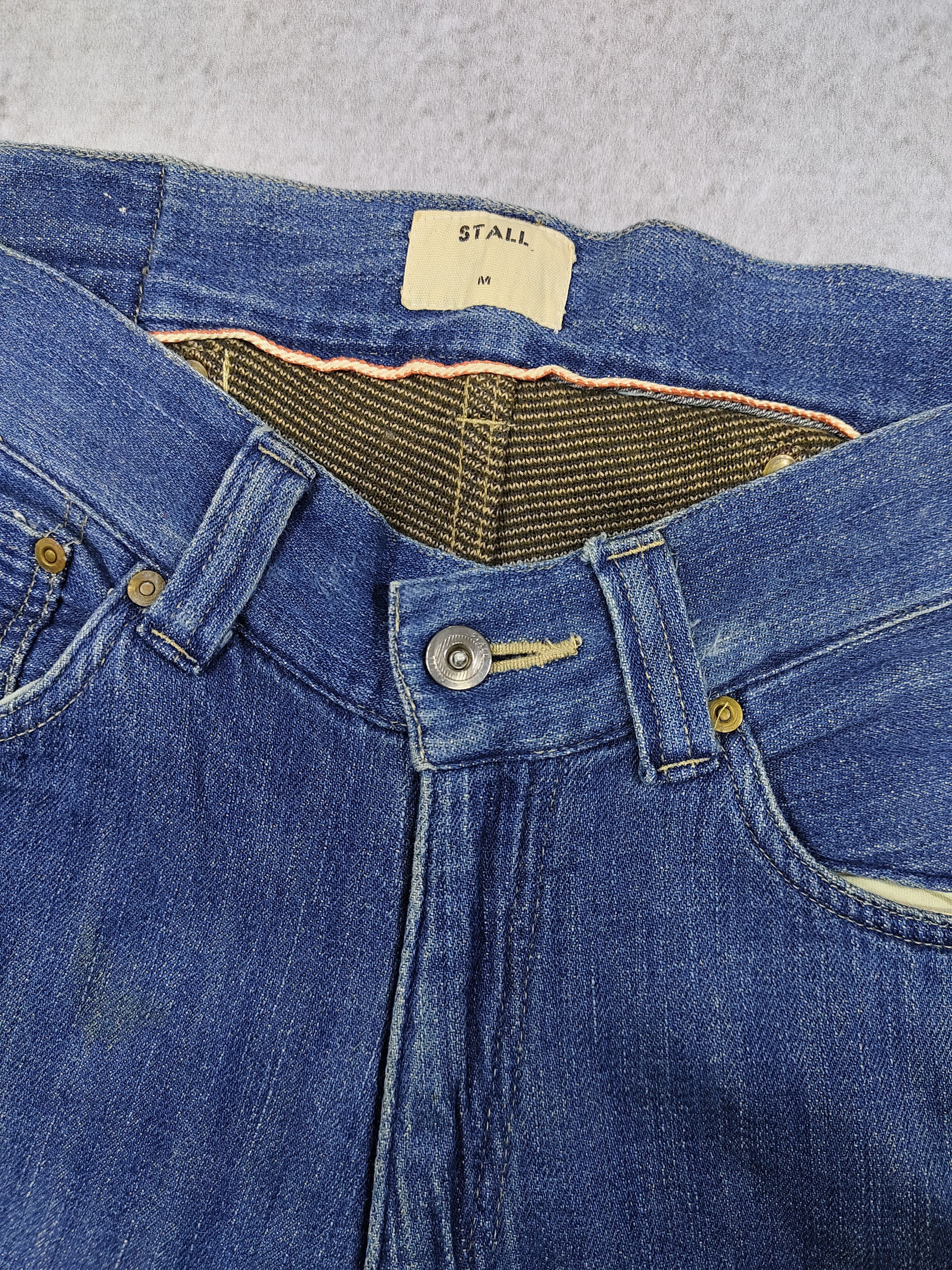 Japanese Brand STALL🇯🇵 Tribal Woven Layer Distressed Selvedge Denim Jeans Size US 34 / EU 50 - 10 Thumbnail