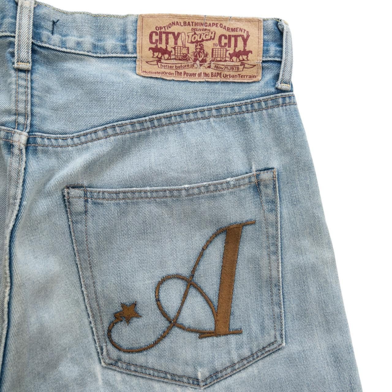 Bape Vintage BAPE Embroidered Denim Jeans Size W34 Size US 34 / EU 50 - 8 Thumbnail
