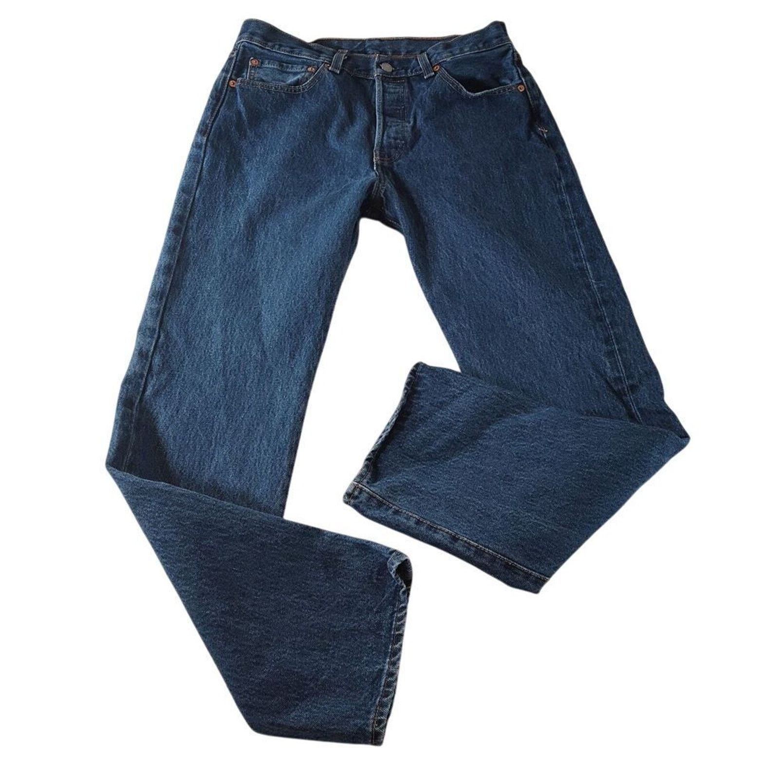 Levi's Levis Jeans Mens 31x30 Blue 501 Straight Button Fly Western Size US 31 - 1 Thumbnail