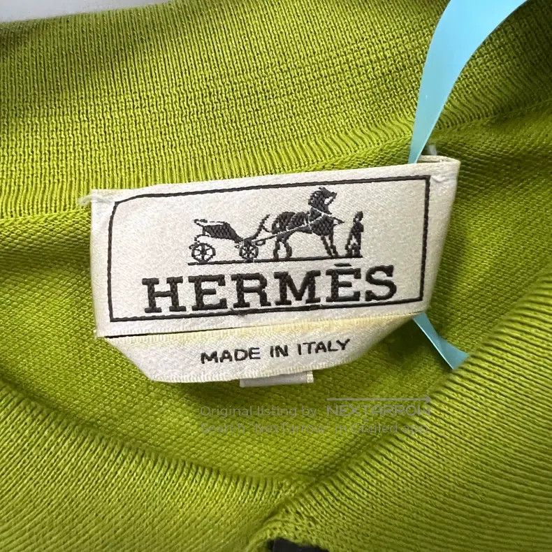 Hermes Hermes Green Letter Embroidered Polo Shirt Size US XXL / EU 58 / 5 - 3 Thumbnail
