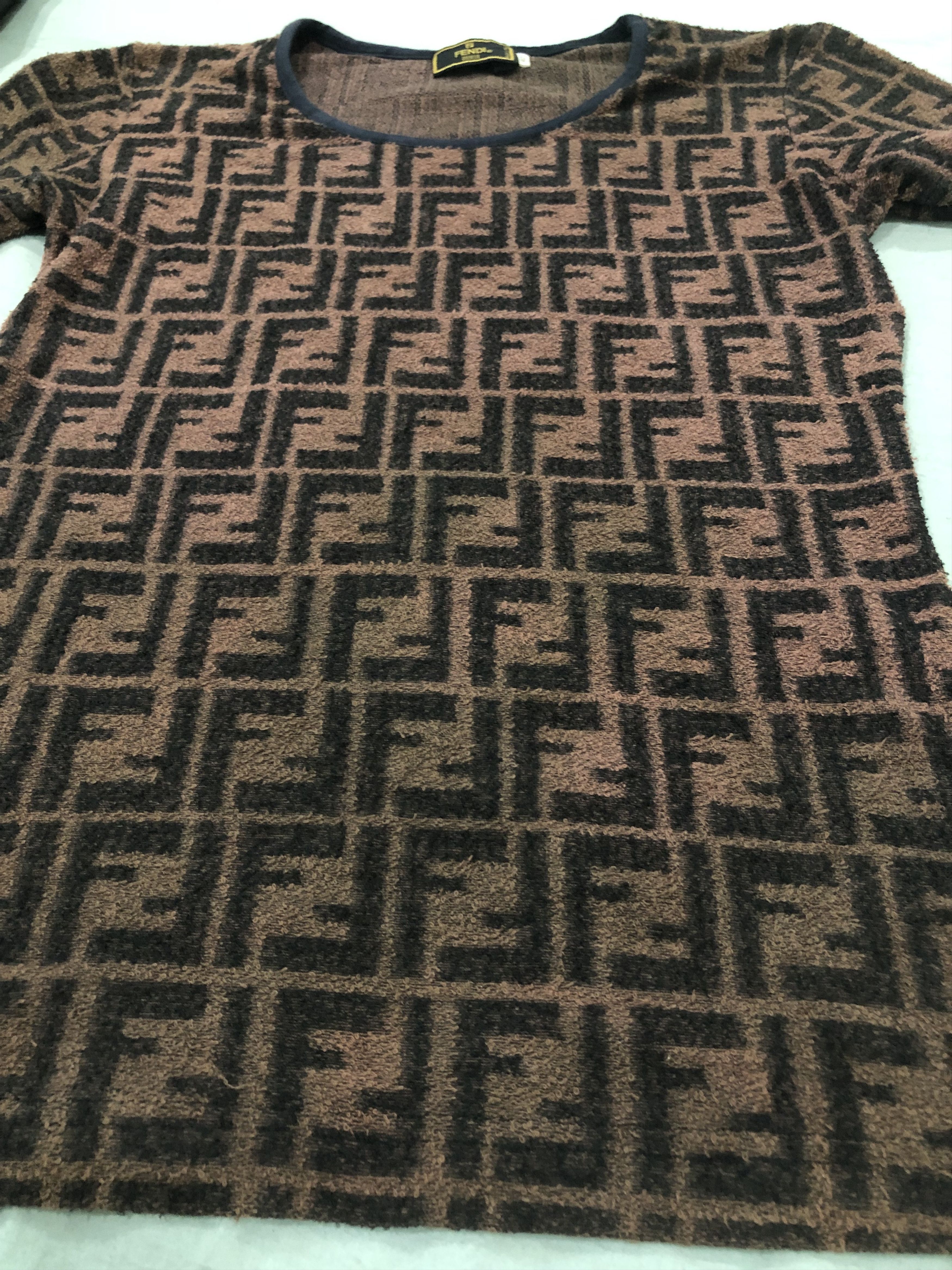 Fendi Vintage Fendi Bodysuits Monogram Fleece Tshirt Size S / US 4 / IT 40 - 7 Thumbnail
