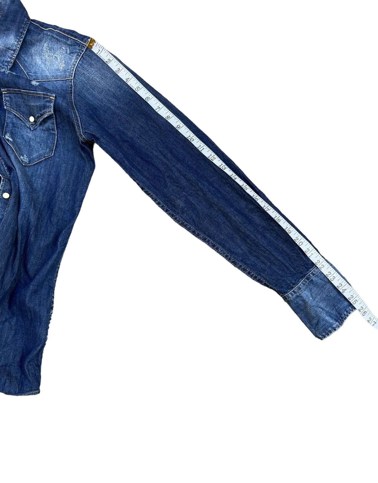 Dsquared2 Dsquared2 Italy Distressed Denim Western Shirt Size US S / EU 44-46 / 1 - 4 Thumbnail