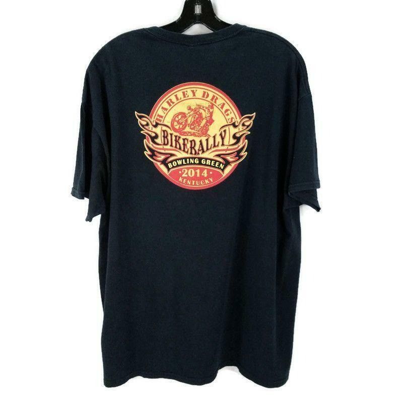 Gildan Gildan Harley Drags Bike Rally T Shirt Mens XL 2014 Size US XL / EU 56 / 4 - 1 Thumbnail