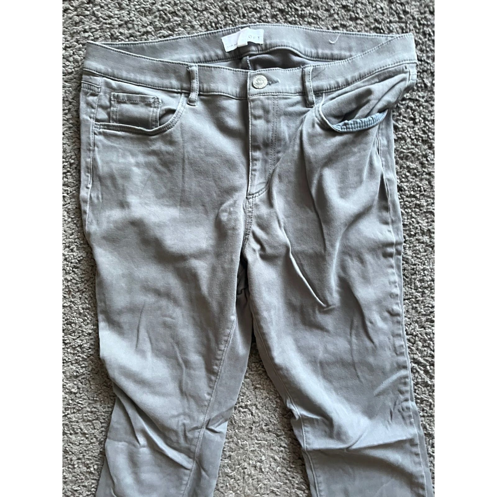 Loft LOFT Womens Jeggings Size 12 Gray Flat Front Tapered Stretch Jeans Size 34" / US 12 / IT 48 - 2 Thumbnail