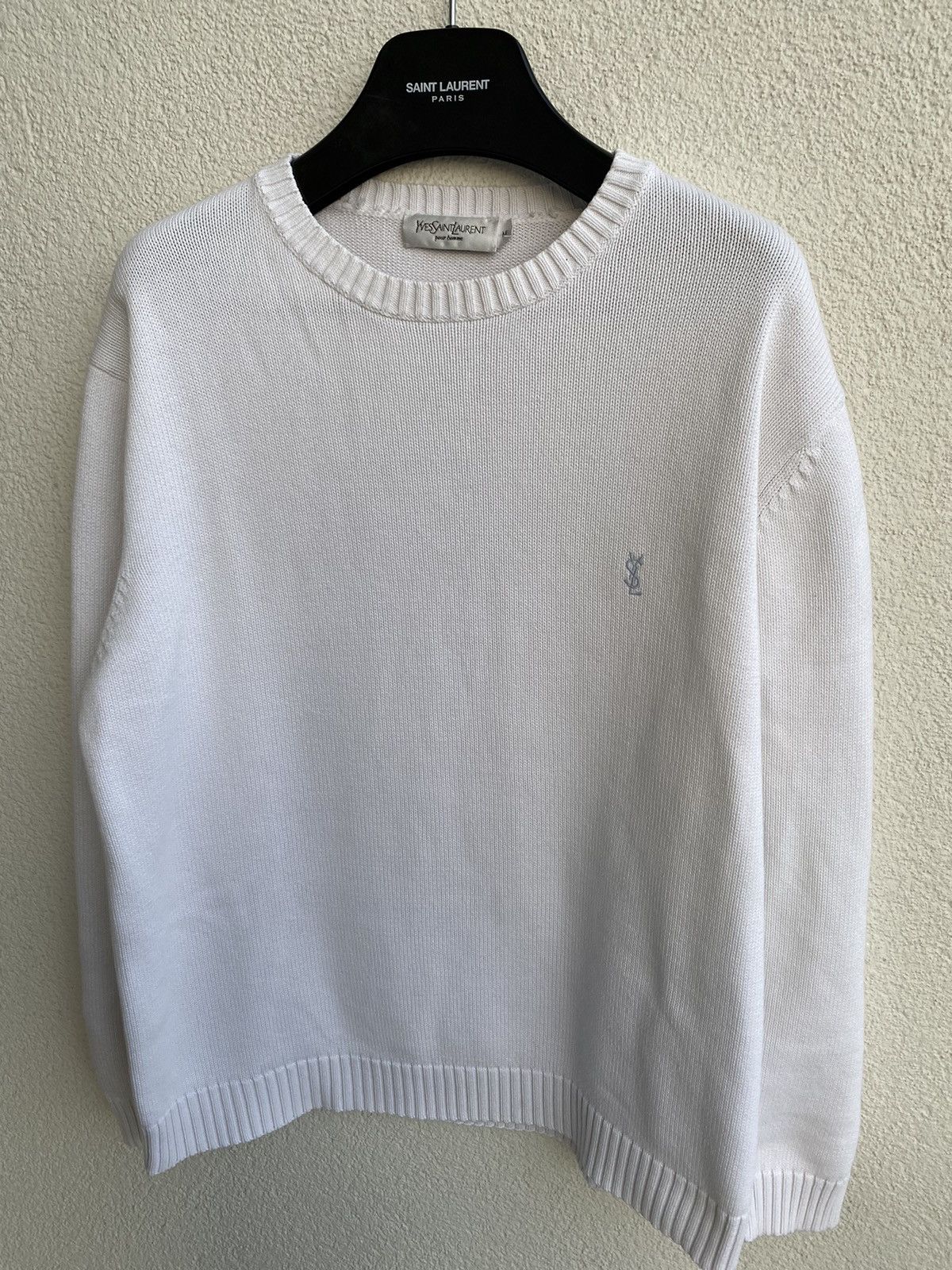 Yves Saint Laurent White YSL Sweater Knit Size US M / EU 48-50 / 2 - 5 Thumbnail