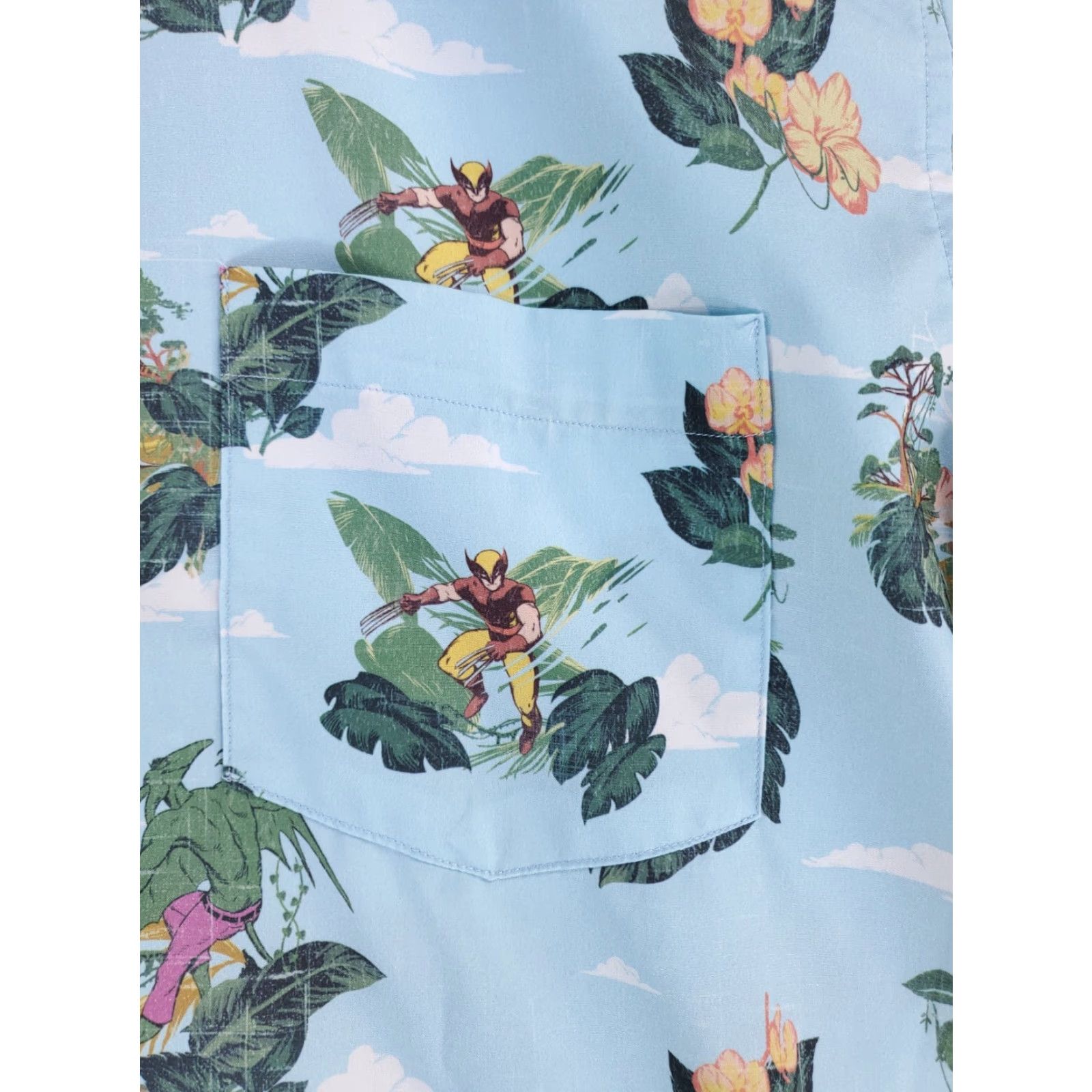 Vintage **RSVLTS Wolverine Sauron Mens Blue Hawaiian Shirt L** User: RSVLTS Wolverine Sauron Mens Blue Hawaiian Shirt L Size US L / EU 52-54 / 3 - 2 Thumbnail