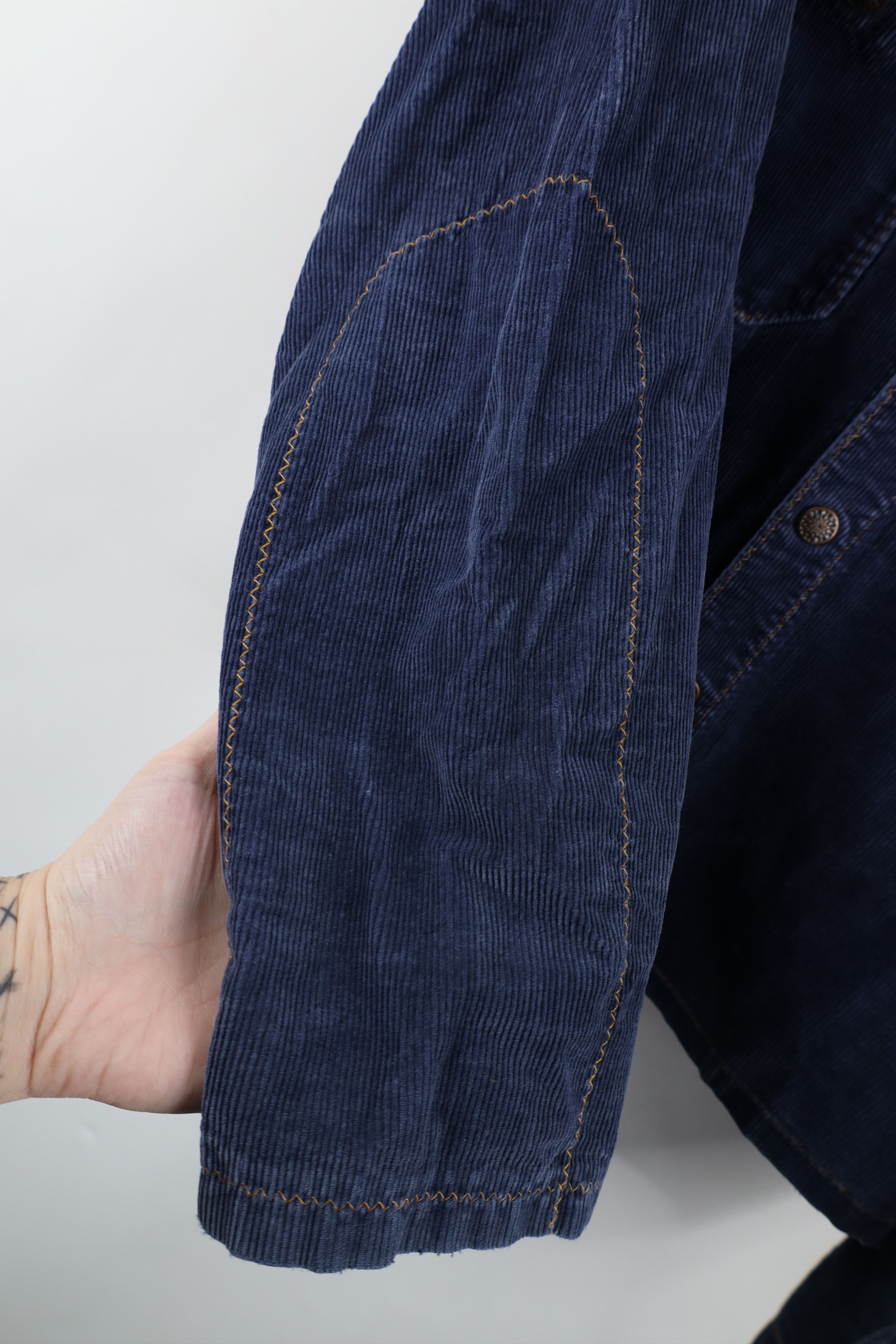 Vintage Vintage 60s 70s Streetwear Corduroy Trucker Jacket Blue USA Size M / US 6-8 / IT 42-44 - 7 Thumbnail