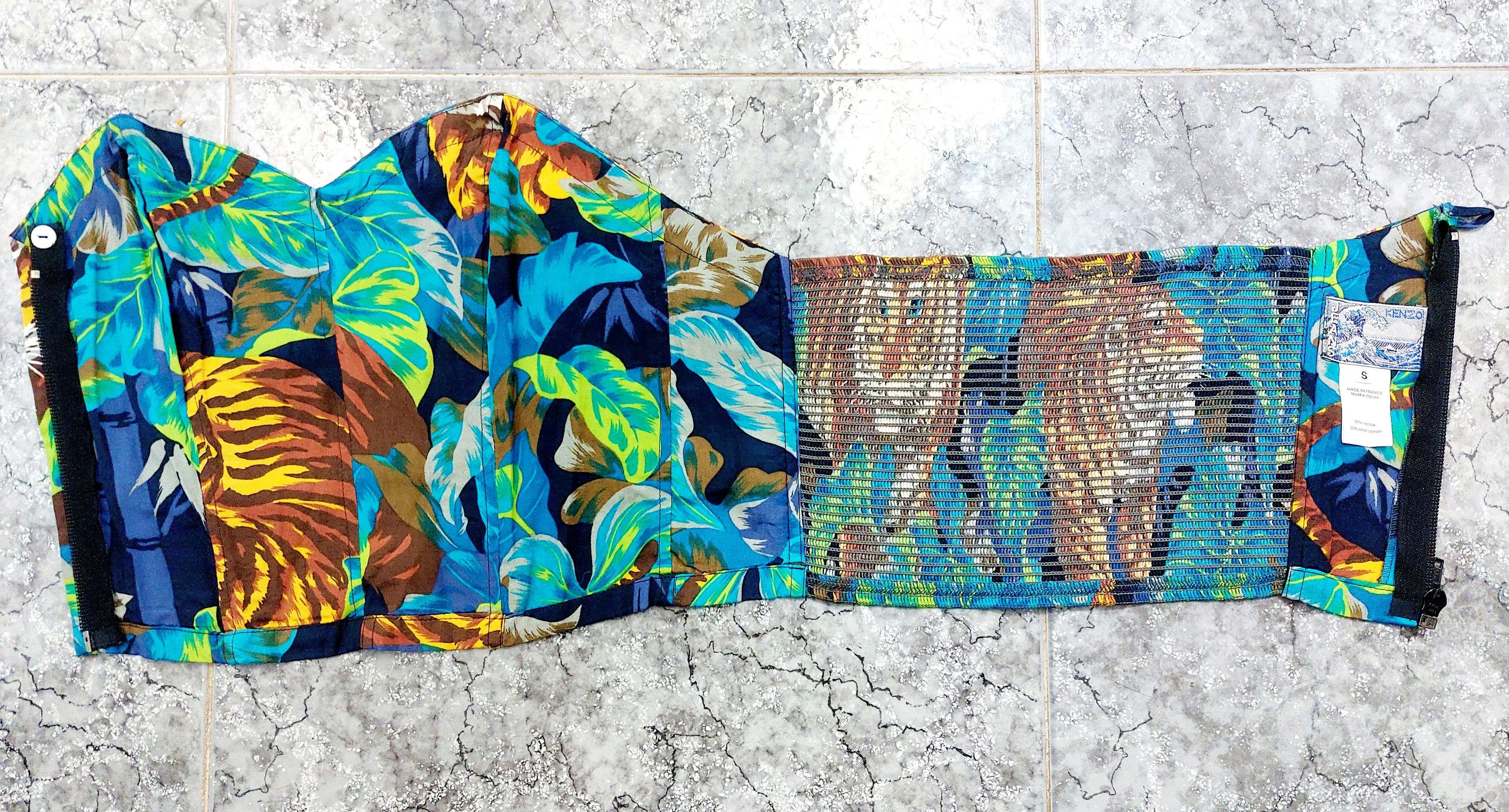 Kenzo Archive Kenzo Jungle Tropical Tiger Leaf Y2K Bustier Corset Size S / US 4 / IT 40 - 11 Thumbnail