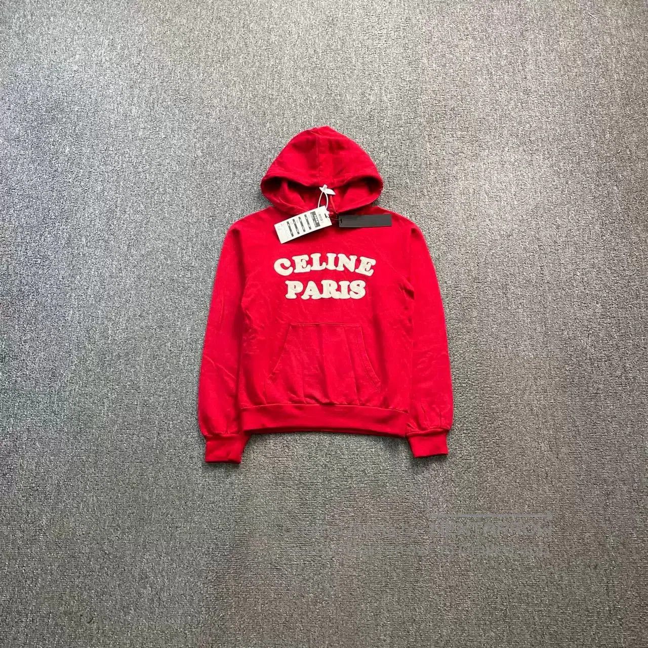 Celine CELINE Red Logo Hoodie. Size XS / US 0-2 / IT 36-38 - 1 Thumbnail