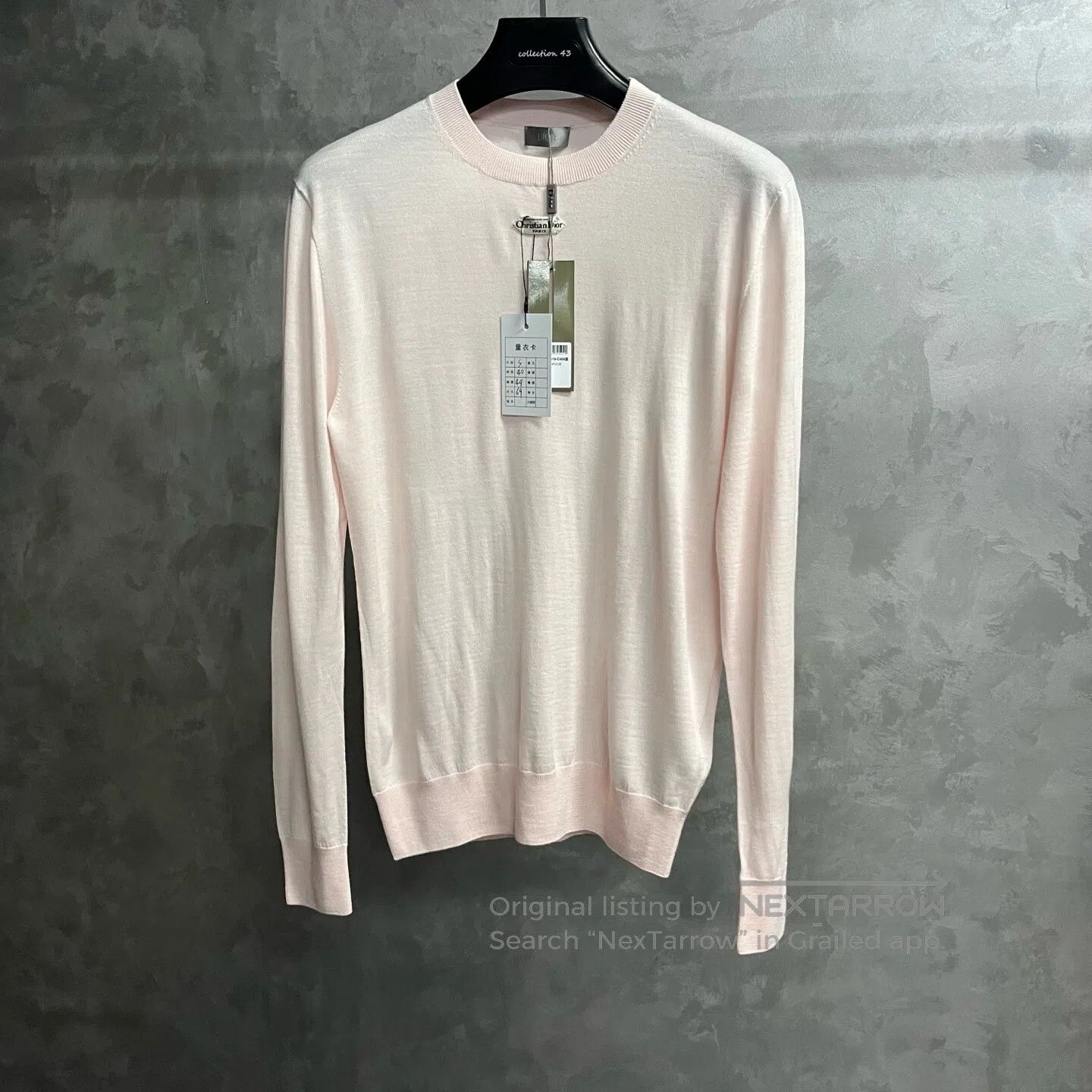 Dior Dior Long-sleeved wool knit sweater in plain stitch| Size S / US 4 / IT 40 - 1 Thumbnail