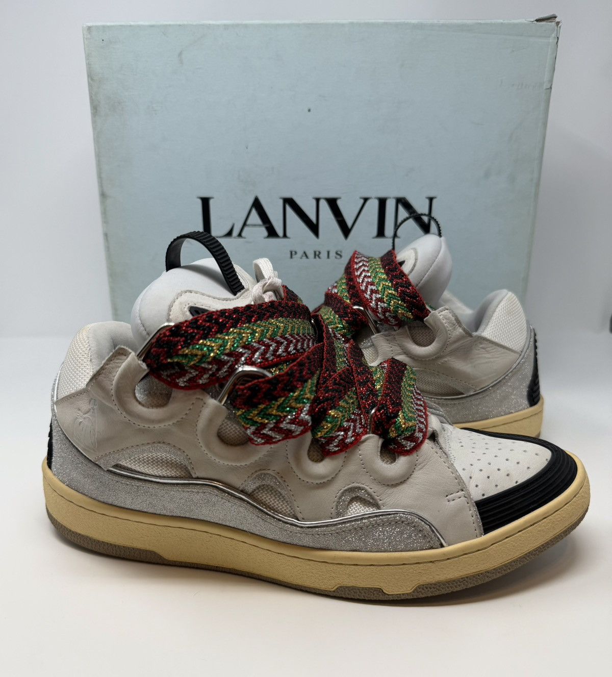 Lanvin Lanvin Curb Sneaker White Glitter Size US 10 / EU 43 - 1 Thumbnail