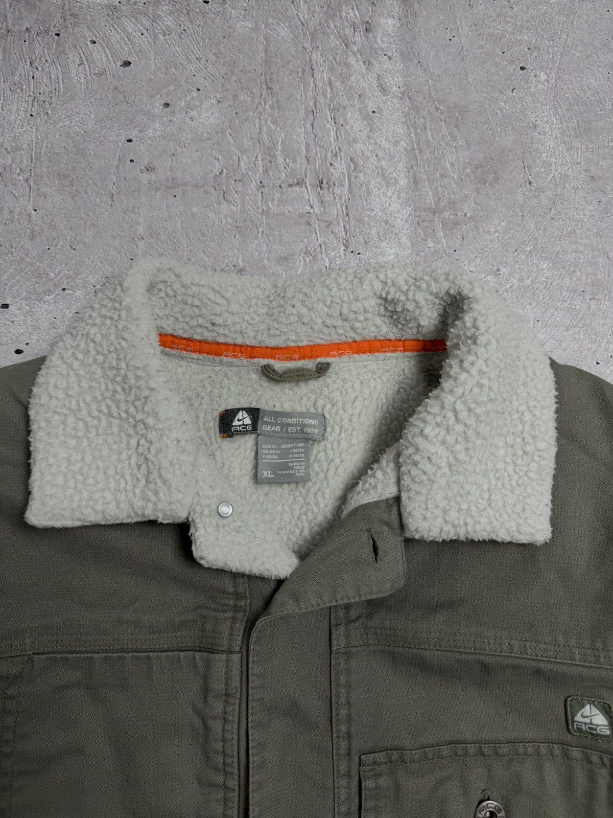 Nike ACG Vintage Nike Acg Khaki Sherpa Jacket Size US XL / EU 56 / 4 - 9 Thumbnail