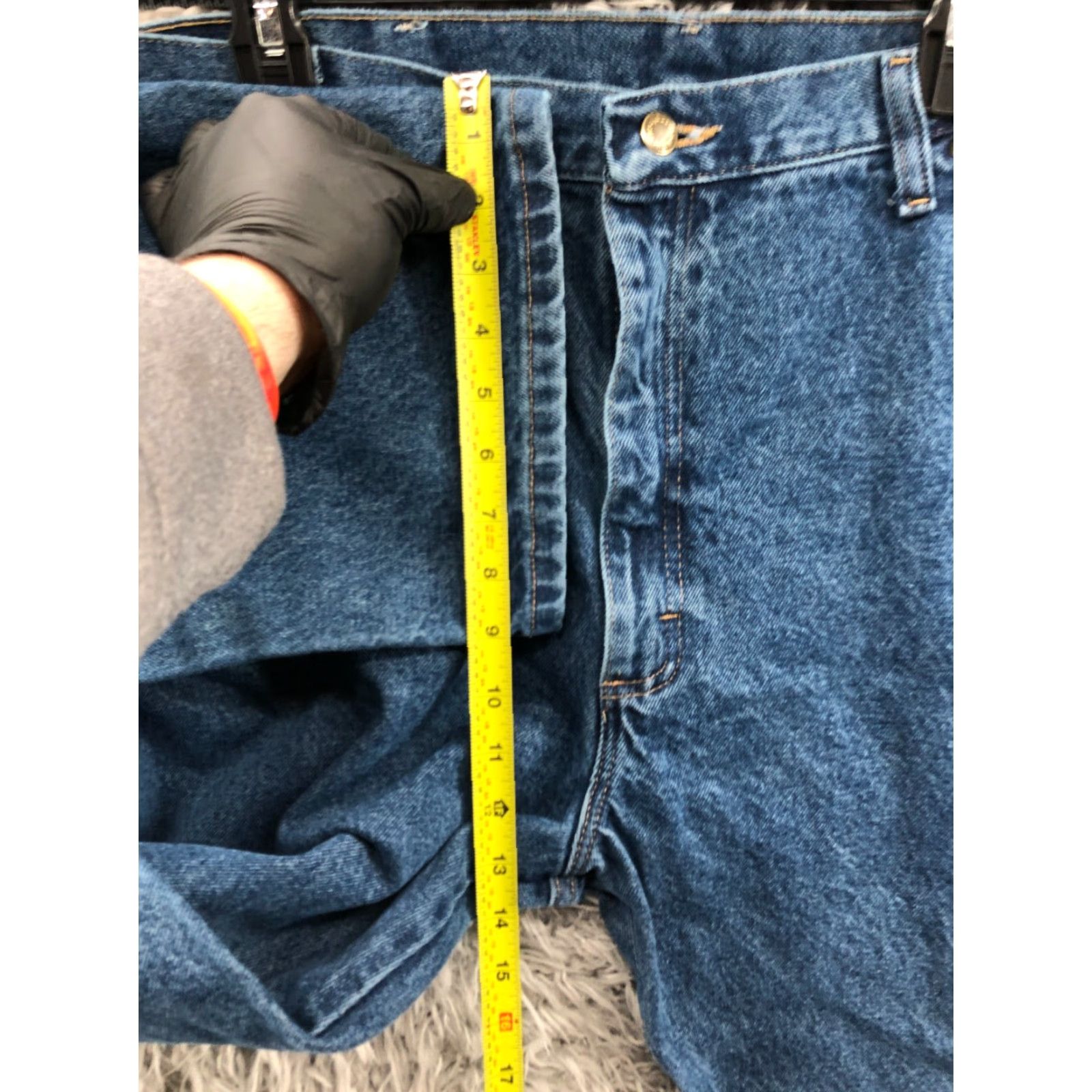 Wrangler Wrangler Jeans Straight 42x30 Mens Mid Blue Wash Denim 5-Pocket Regular Belt Loops Size US 42 / EU 58 - 4 Thumbnail