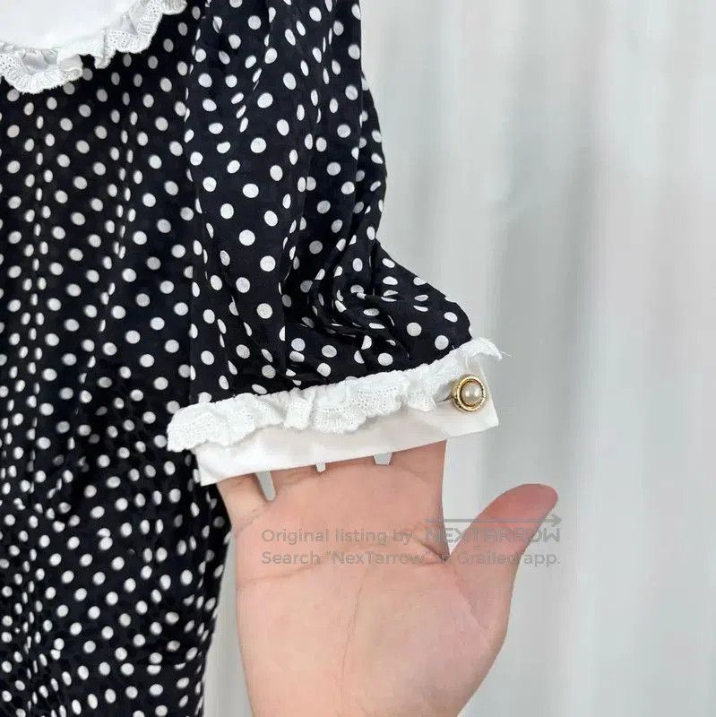 Miu Miu Miu Miu Black Polka Dot Dress with Collar . Size S / US 4 / IT 40 - 4 Thumbnail