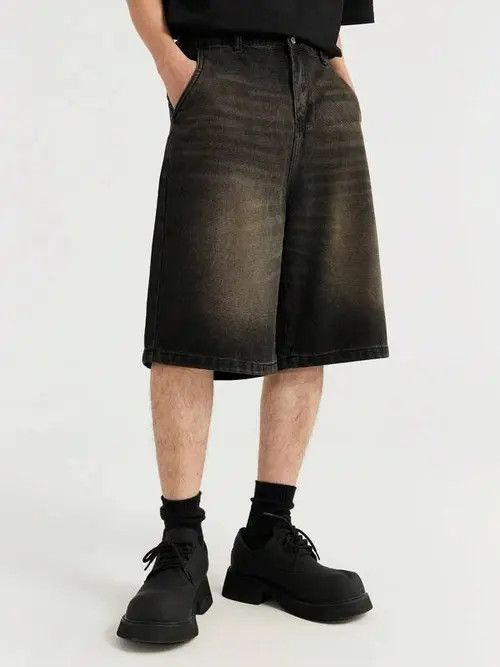 Japanese Brand Jorts Shorts Drip Washed Denim Size US 34 / EU 50 - 3 Thumbnail