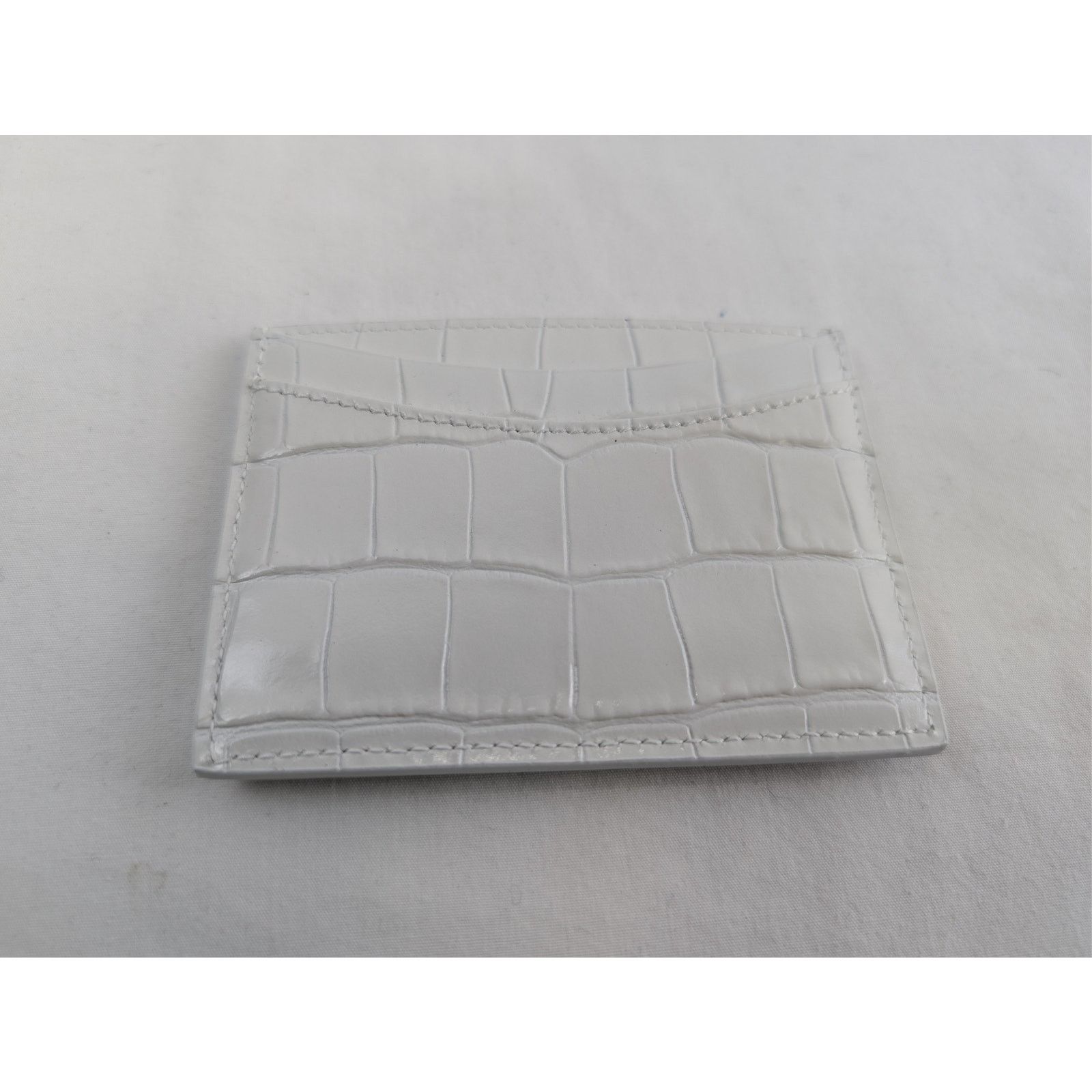 Balenciaga o1rshd1 Size: OS / Shiny Embossed Croc Hourglass Card Holder Size ONE SIZE - 6 Thumbnail