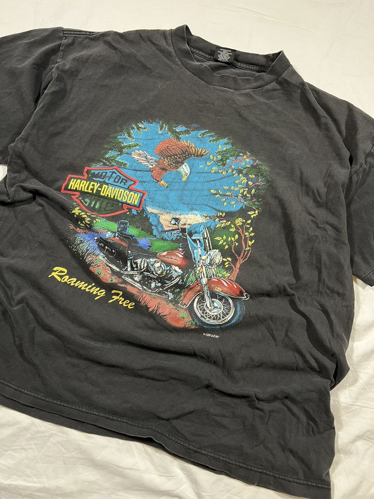 Harley Davidson Vintage 90s Harley Davidson Single Stitched Faded Biker Tee Size US XL / EU 56 / 4 - 2 Thumbnail