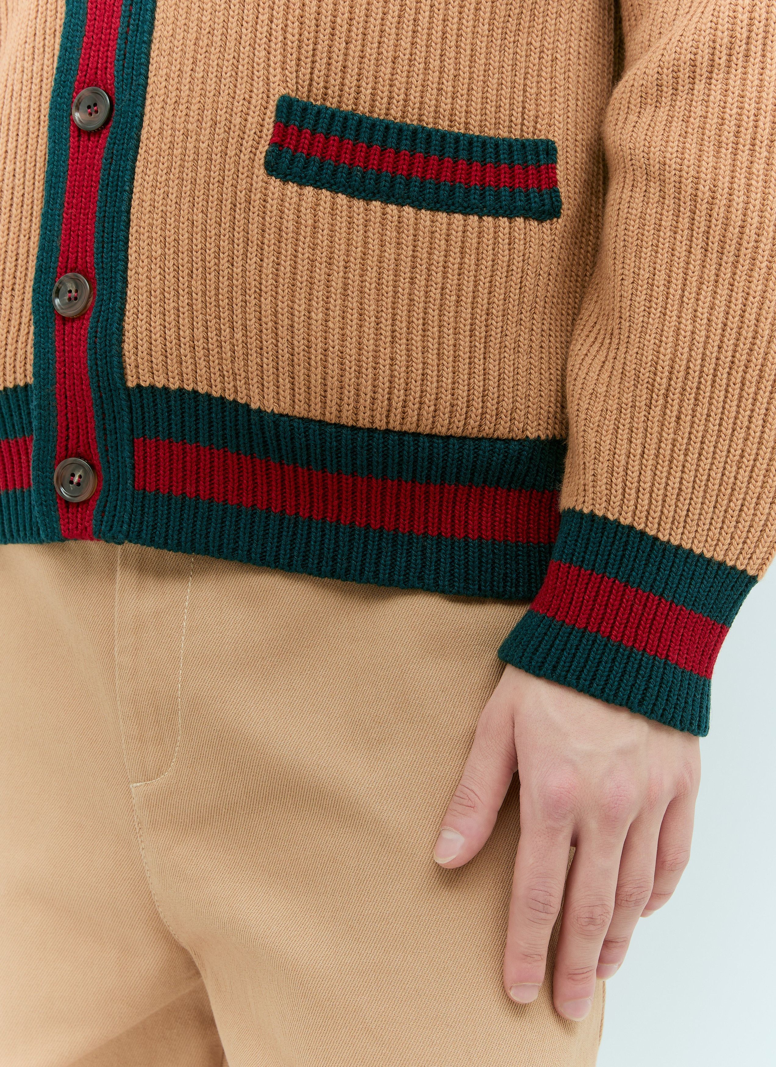 o1s1wg110925 Knit Wool Cardigan With Web in Multicolor
