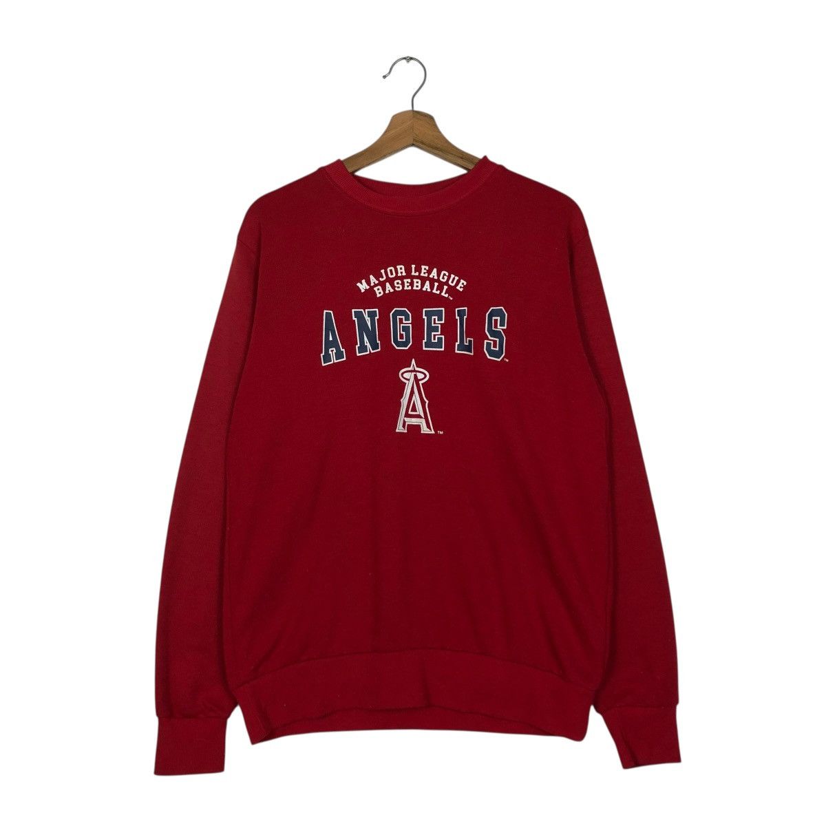 MLB 🔥VINTAGE SWEATSHIRT MAJOR LEAGUE BASEBALL ANGELS BIG LOGO Size US L / EU 52-54 / 3 - 3 Thumbnail