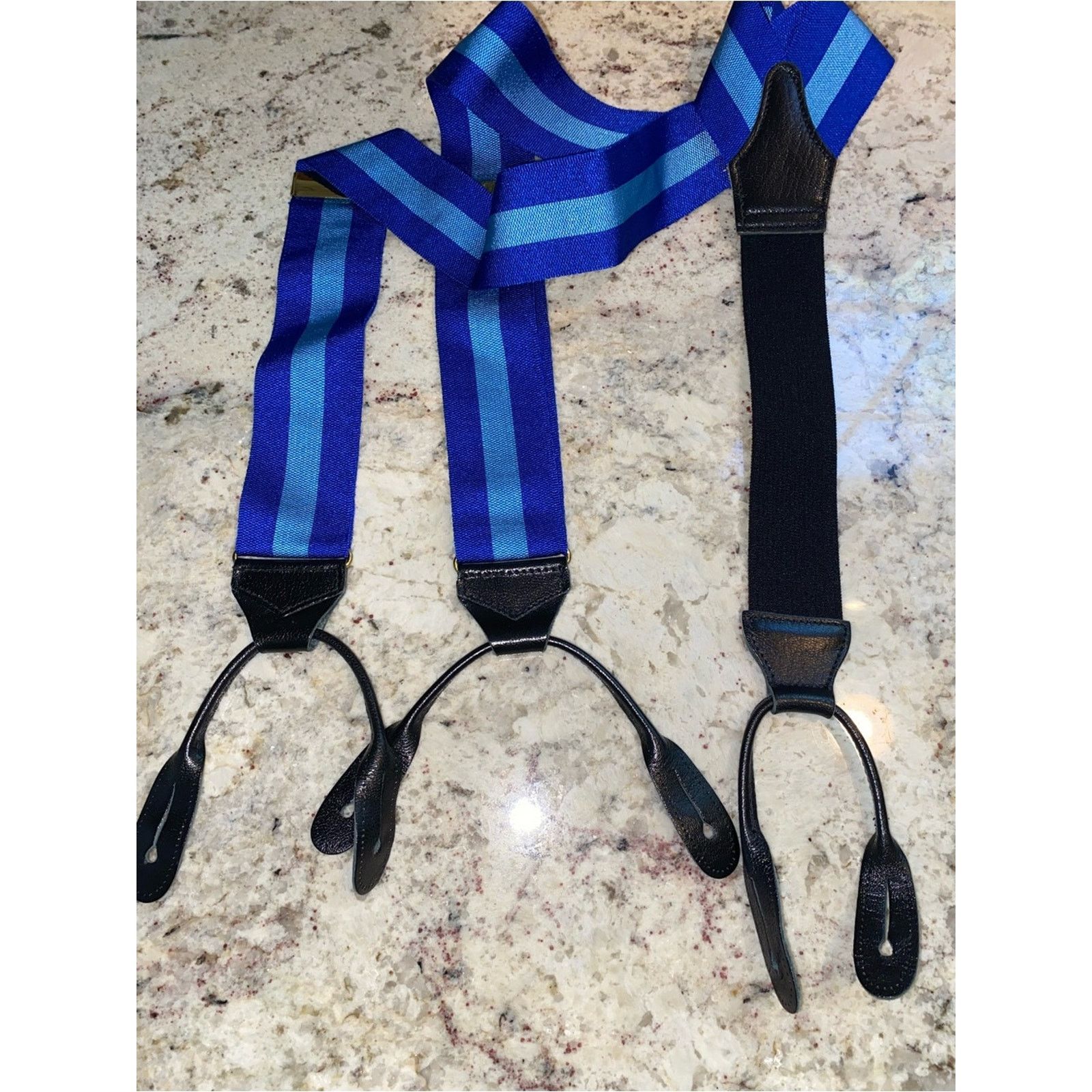 J. Press Mens $165 J Press Suspenders Royal & Light Blue Braces Duke Size ONE SIZE - 1 Thumbnail