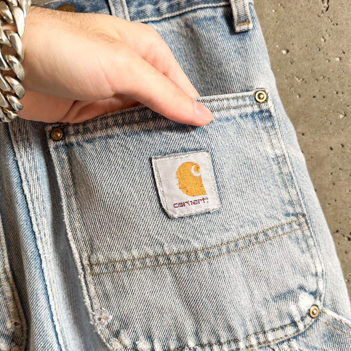 Carhartt Vintage Carhartt THRASHED Double Knee Carpenter Denim Size US 32 / EU 48 - 7 Thumbnail