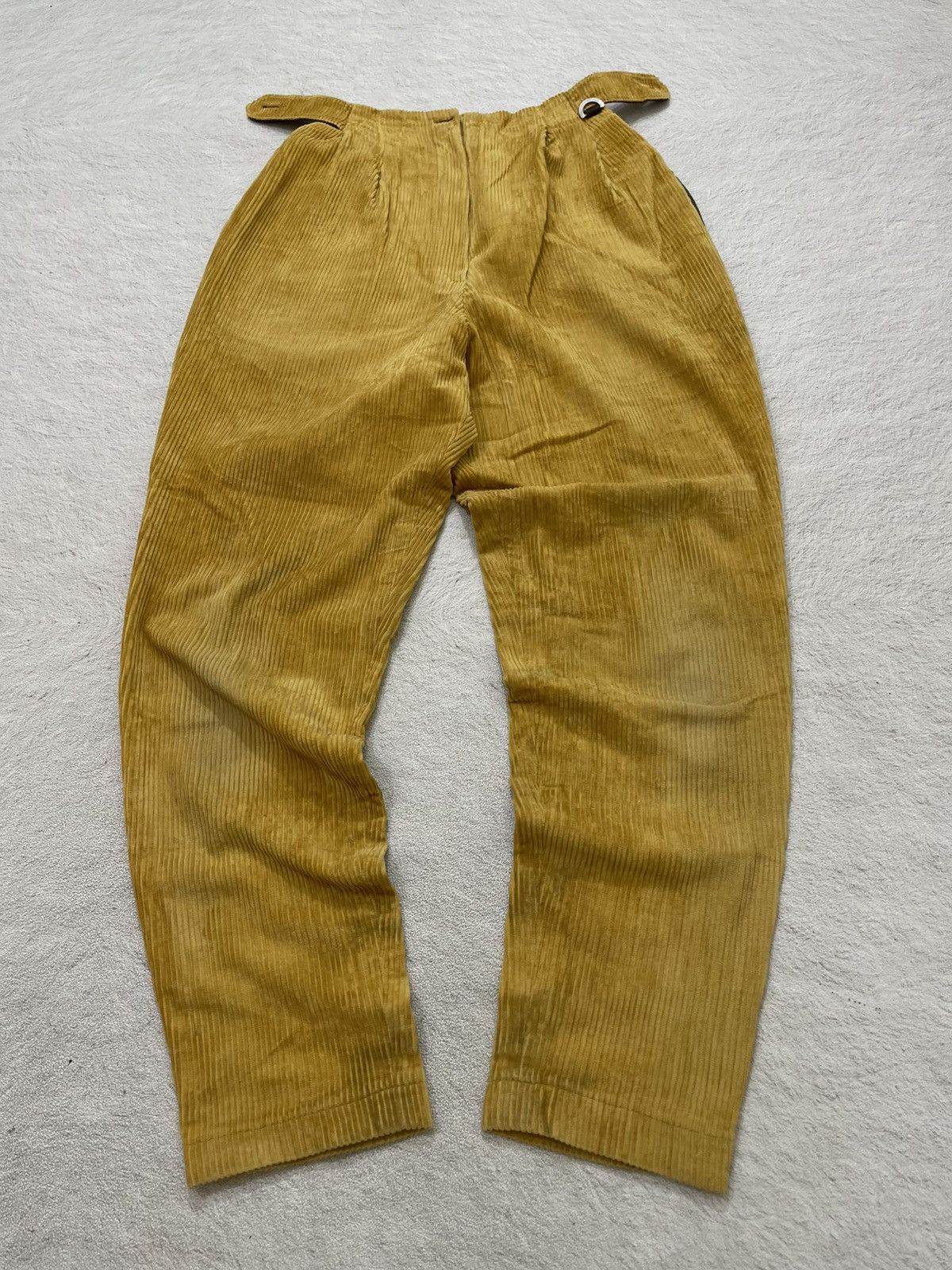 Christian Dior Monsieur Dior Corduroy Pants Mustard Yellow Pleated Trousers Size 23" - 1 Thumbnail