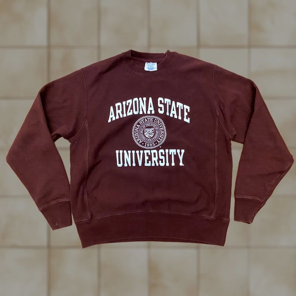 Champion VTG Champion Reverse Weave ASU Sweatshirt Red M Men Crewneck Pullover Pattern Solid Embroidered Logo 80s Style Size US M / EU 48-50 / 2 - 1 Thumbnail