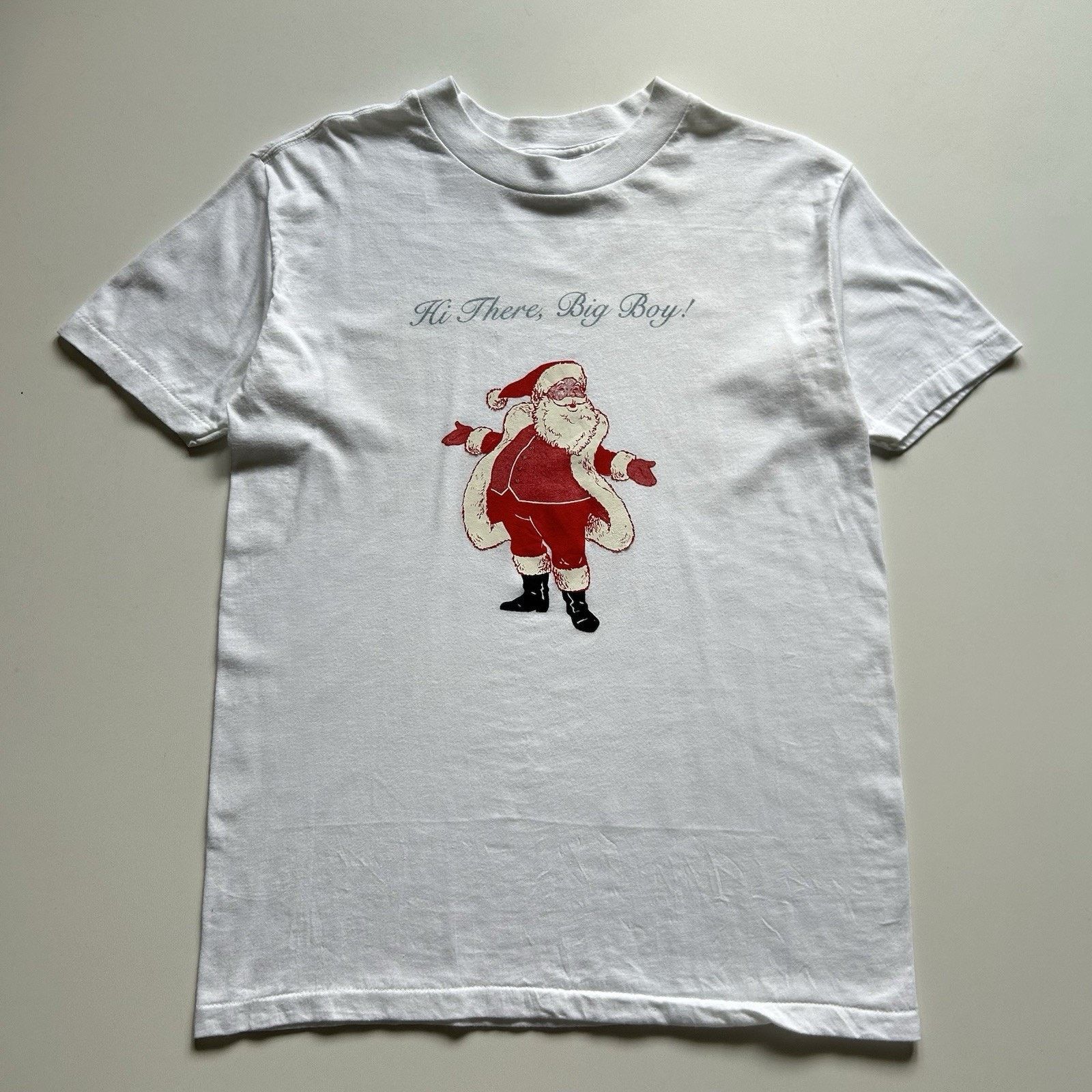 Vintage Christmas Santa Claus T Shirt Large Hi There Big Boy