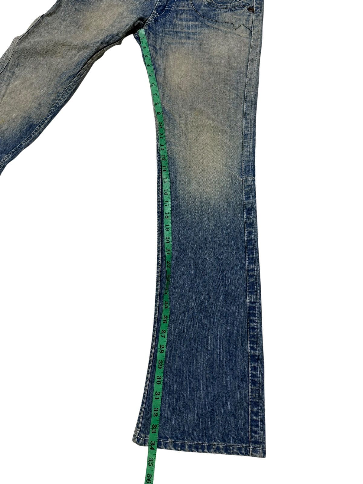 Japanese Brand Flared Jeans Blue Way Japan Acid Wash Rare Design Boot Cut Size US 30 / EU 46 - 15 Thumbnail