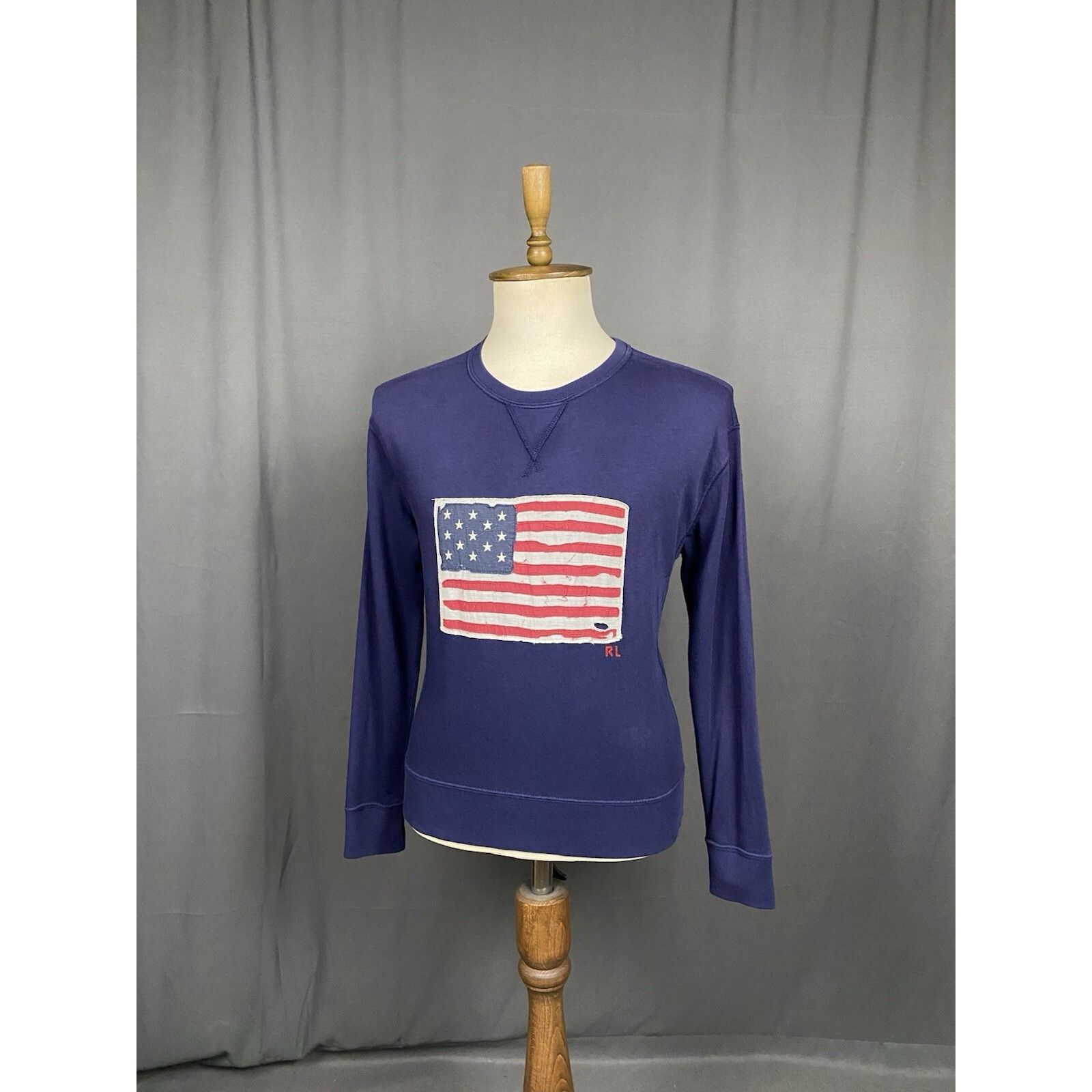 Polo Ralph Lauren Polo Ralph Lauren US FLag Men's Blue Crewneck Sweater Size M Size US M / EU 48-50 / 2 - 2 Thumbnail
