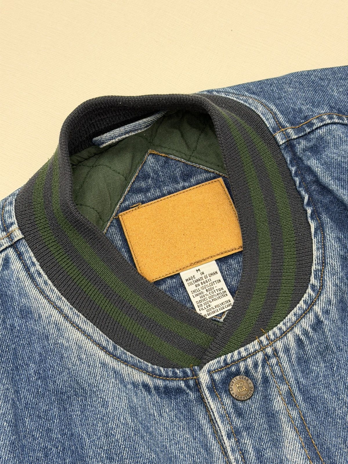 No Fear Vintage 90s NO FEAR Embroidered Denim Varsity Bomber Jacket Size US M / EU 48-50 / 2 - 6 Thumbnail