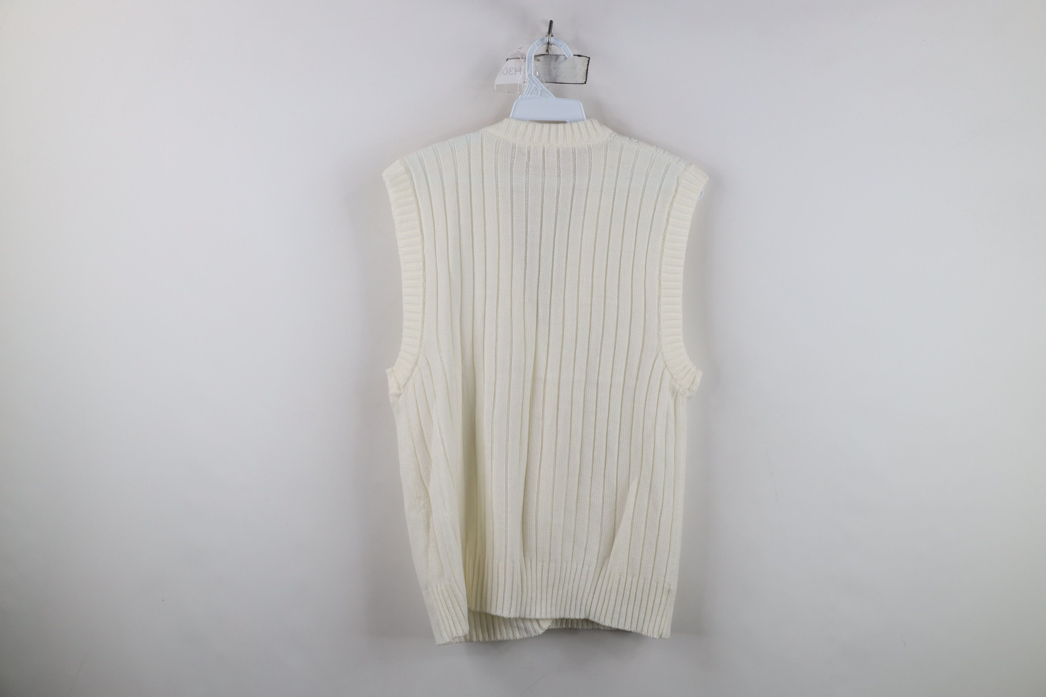 Vintage Vintage 70s Streetwear Cable Knit Cardigan Sweater Vest Size L / US 10 / IT 46 - 9 Thumbnail