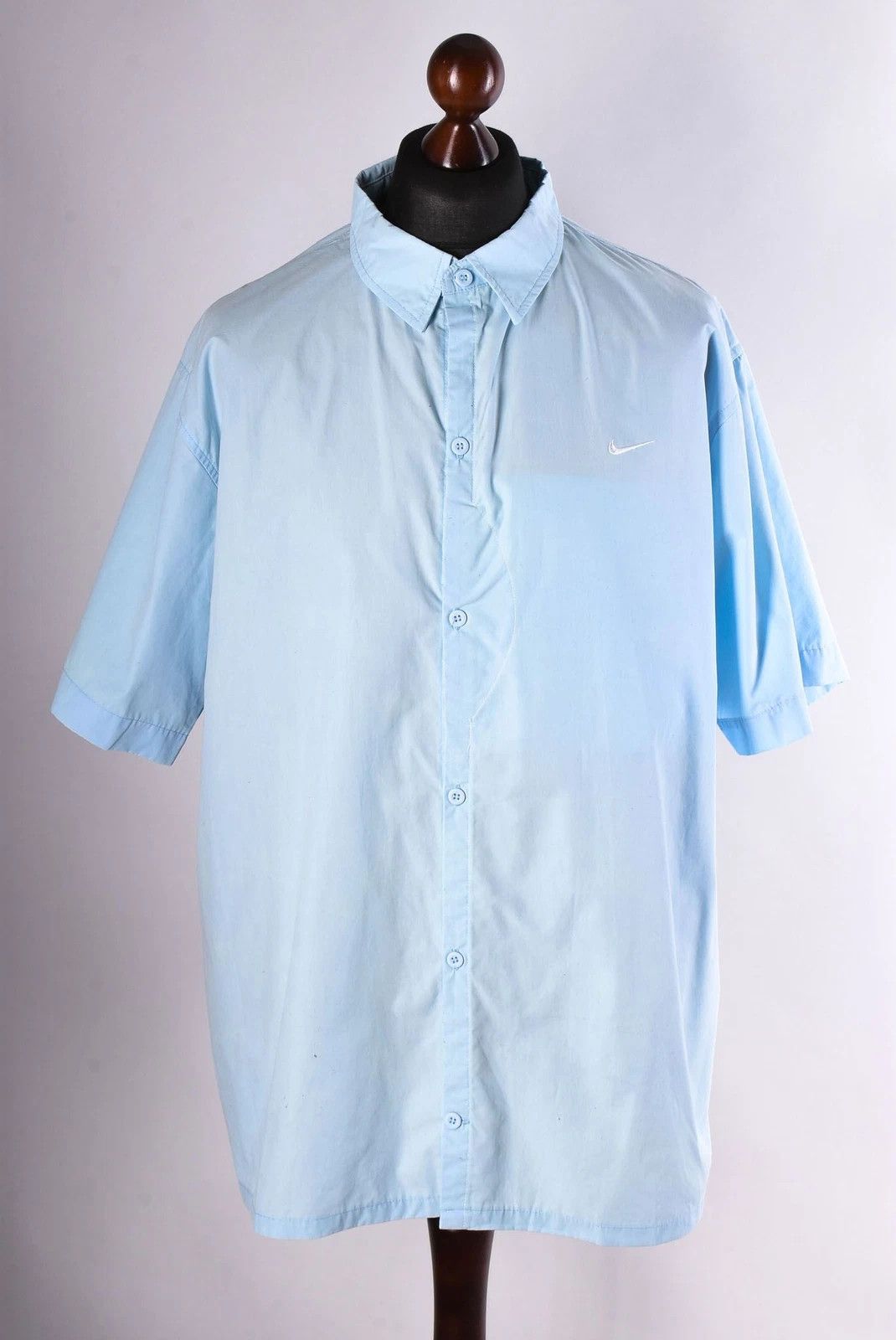 Nike Nike Short Sleeve Button Up Casual Shirt Light Blue Size US XXL / EU 58 / 5 - 2 Thumbnail
