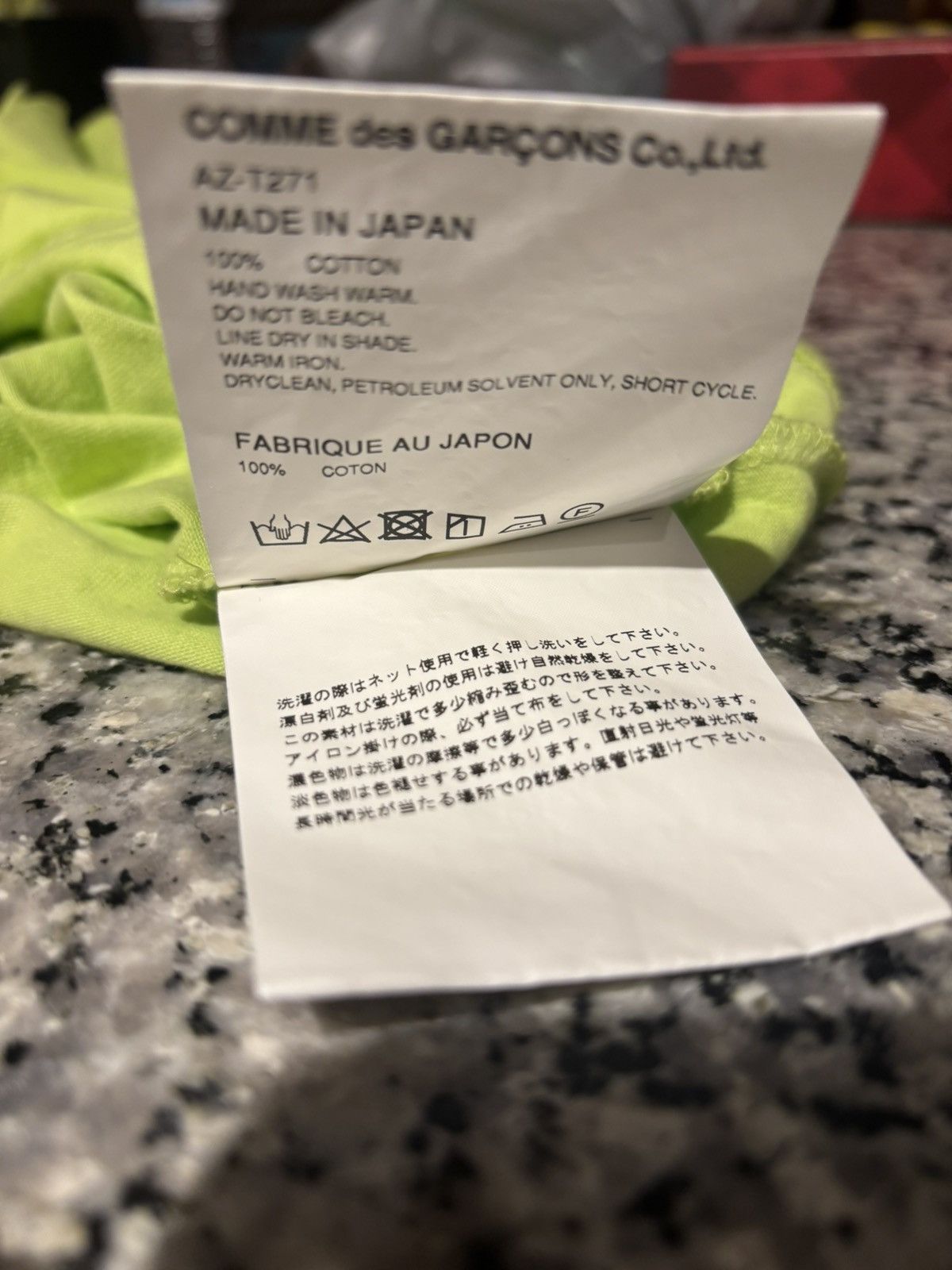 Comme des Garcons × Comme des Garcons PLAY × Comme des Garcons SHIRT Medium Lime Green Comme de garcons T-Shirt Size US M / EU 48-50 / 2 - 7 Thumbnail