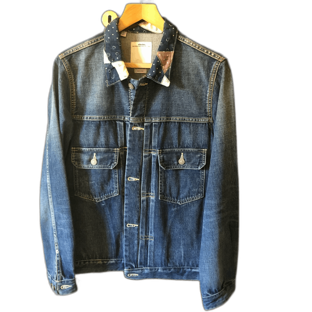 Visvim Visvim Patchwork Denim Jacket with Floral Collar | Grailed