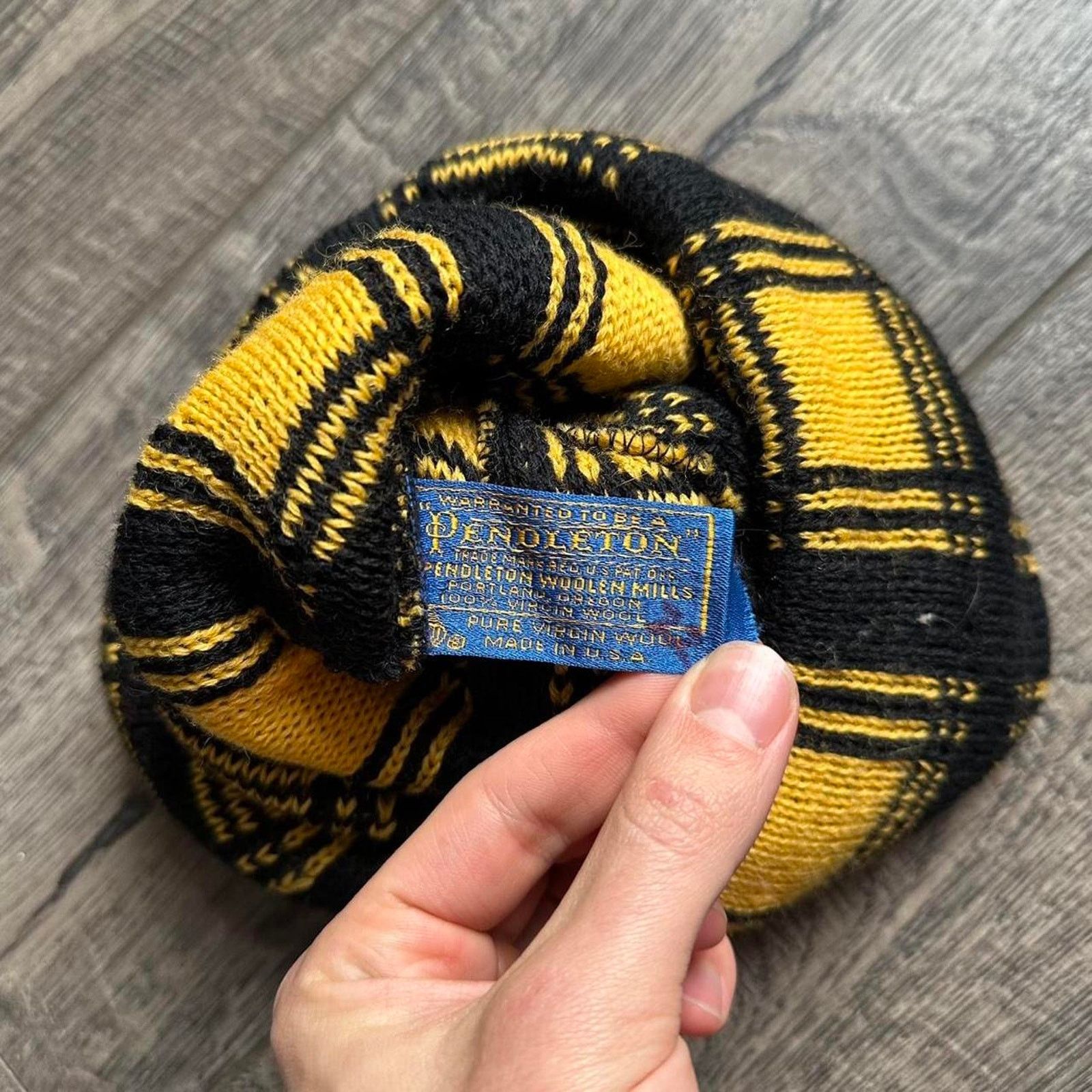Pendleton × Vintage Vintage 80s Chunky Checkered Pendleton Wool Ski Beanie Hat Size ONE SIZE - 8 Thumbnail