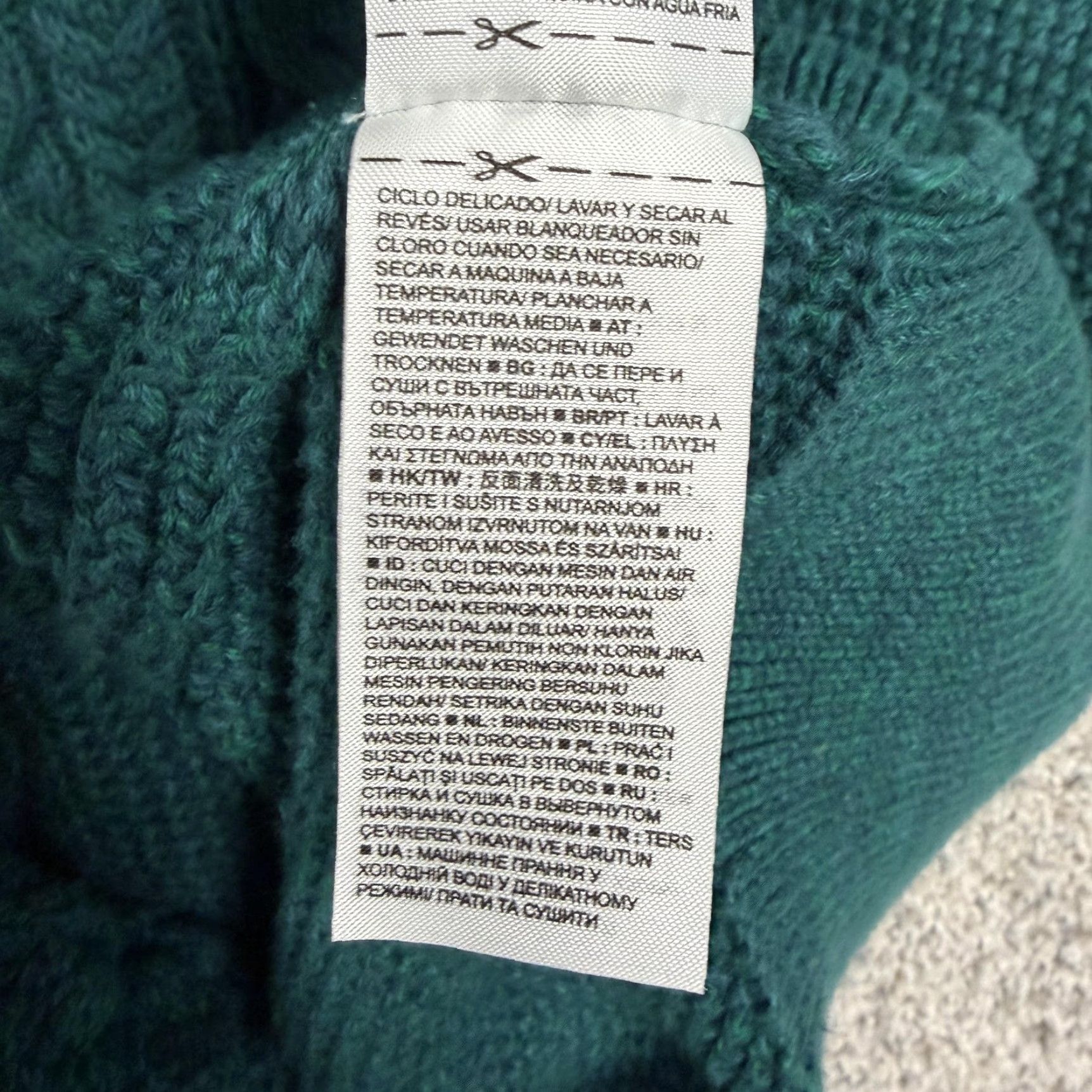 Gap VINTAGE Gap Sweater Womens M Teal Cable Knit Crew Neck Cotton Layering Preppy Pullover Size M / US 6-8 / IT 42-44 - 6 Thumbnail