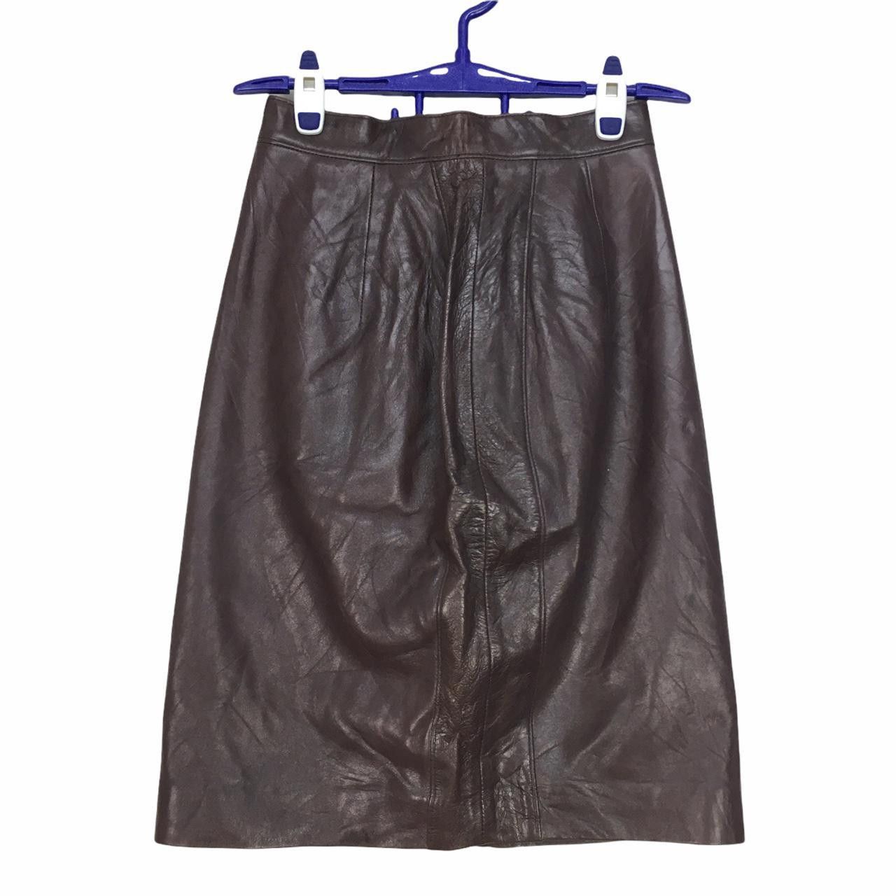 Vintage Vtg 245 SONGEUR DAIYA PARIS Leather Mini Skirt Size 38" / US 16 / IT 52 - 2 Thumbnail