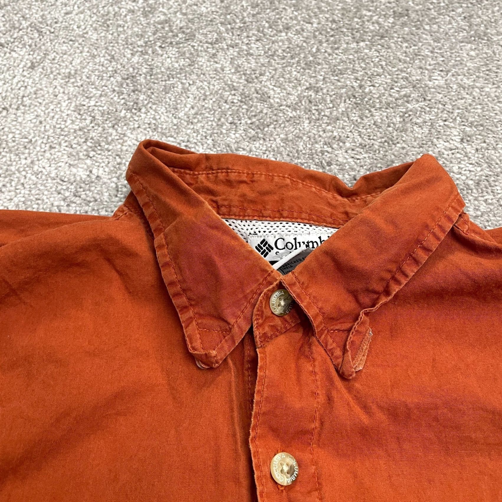 Vintage Columbia Bonehead Shirt Mens L Brown Short Sleeve Button-Up Athletic Outdoor Fishing Size US L / EU 52-54 / 3 - 3 Thumbnail