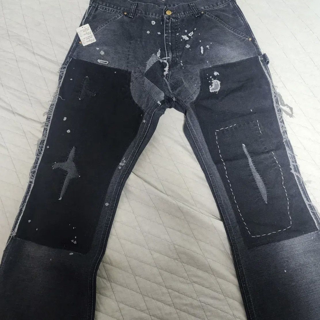 Saint Michael Saint Michael Double Knee Flare Denim Jeans Black Size US 32 / EU 48 - 2 Thumbnail