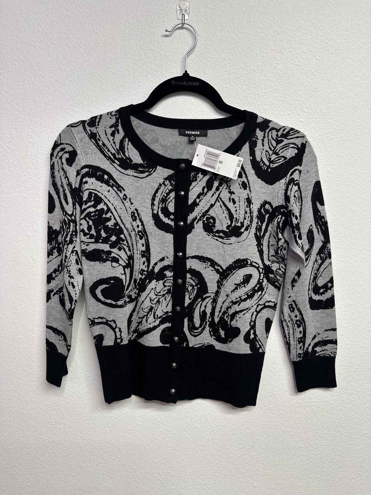 Broken Promises Co. Premise XS Gray Heather Black Button-Up Cardigan Sweater Size XS / US 0-2 / IT 36-38 - 1 Thumbnail