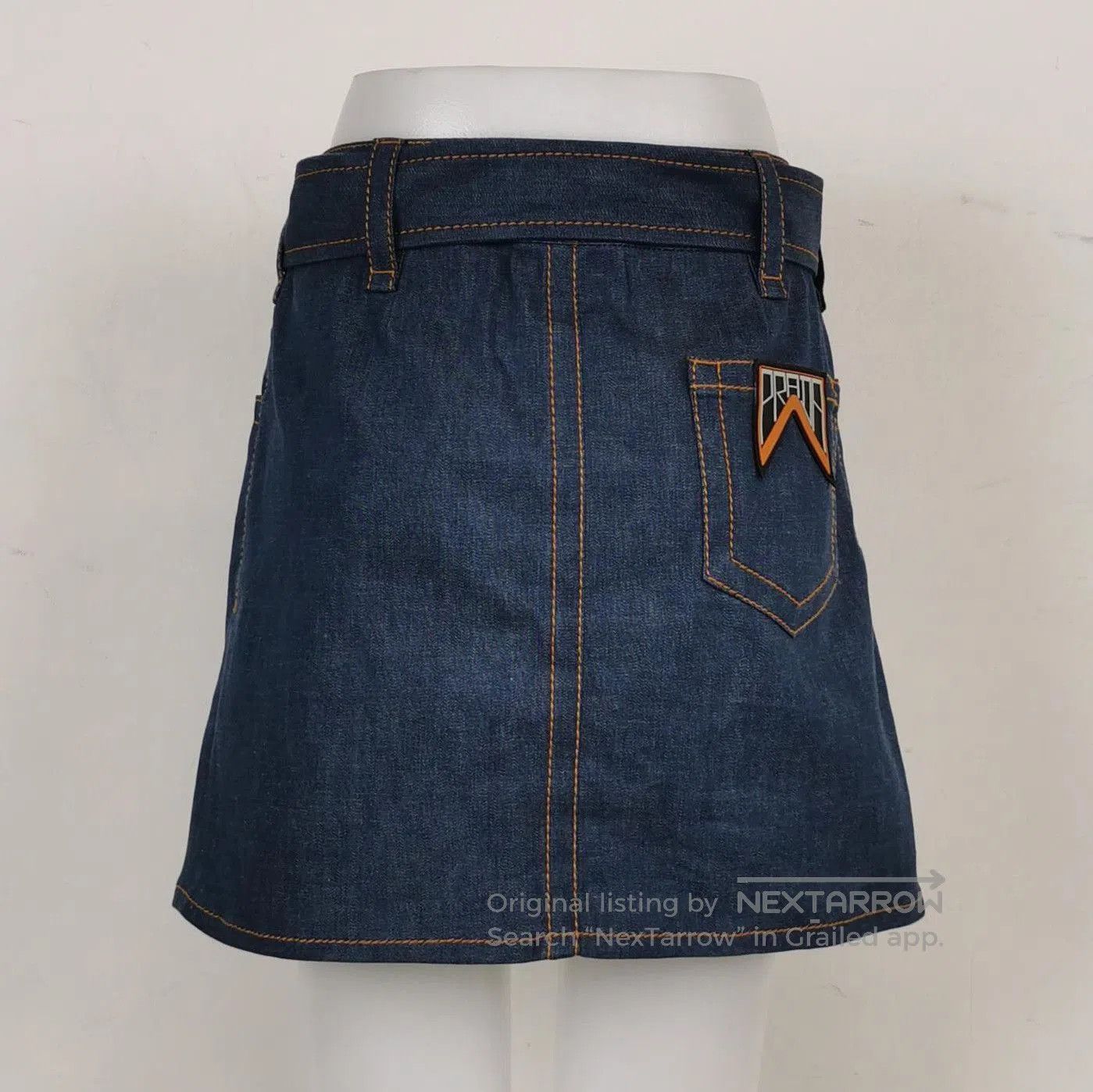 Prada Prada Logo Cotton Denim Mini Skirt . Size 39" - 2 Thumbnail