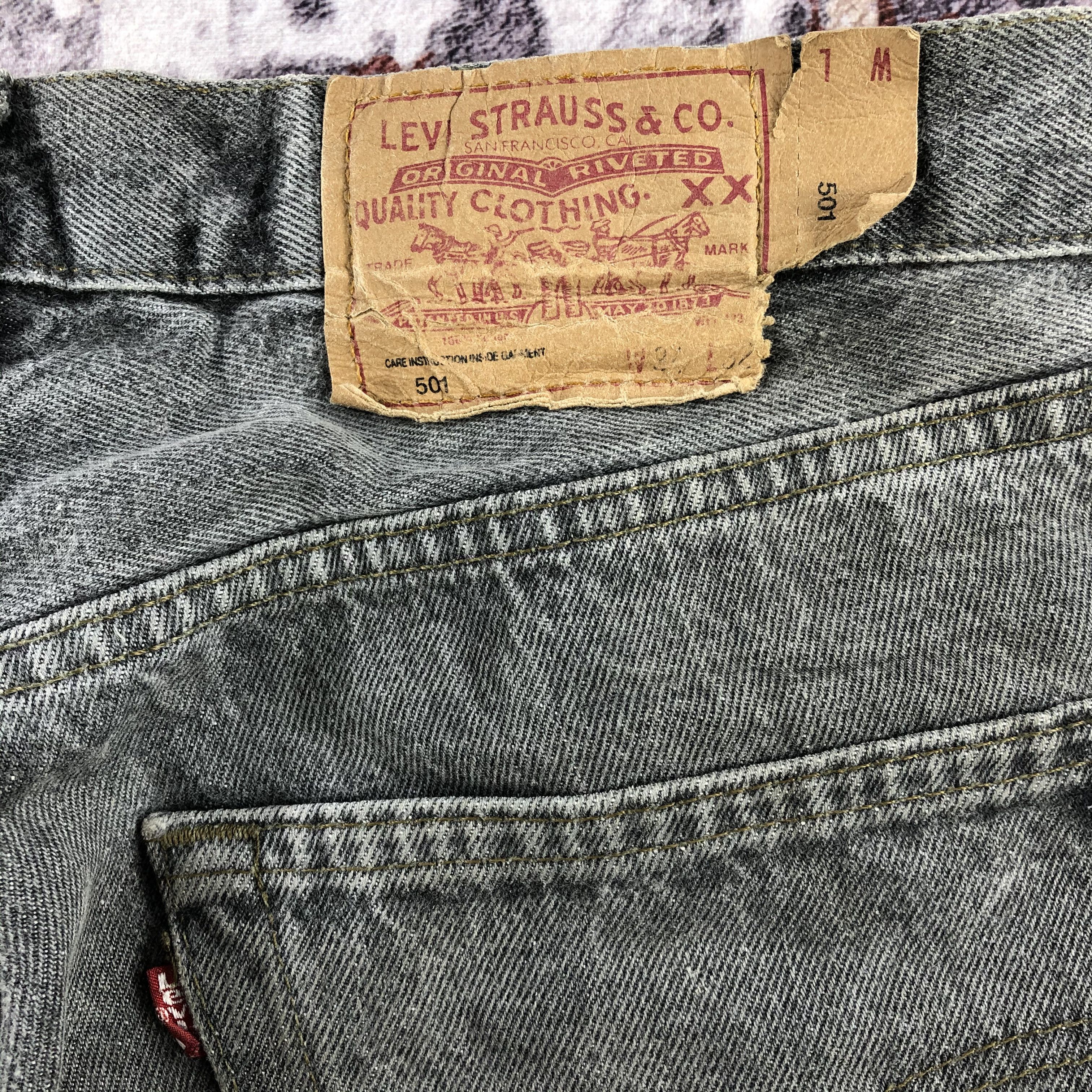 Levi's × Vintage 90s Vintage Faded Black Levis 501 Jeans-JM2104 Size US 35 - 6 Thumbnail