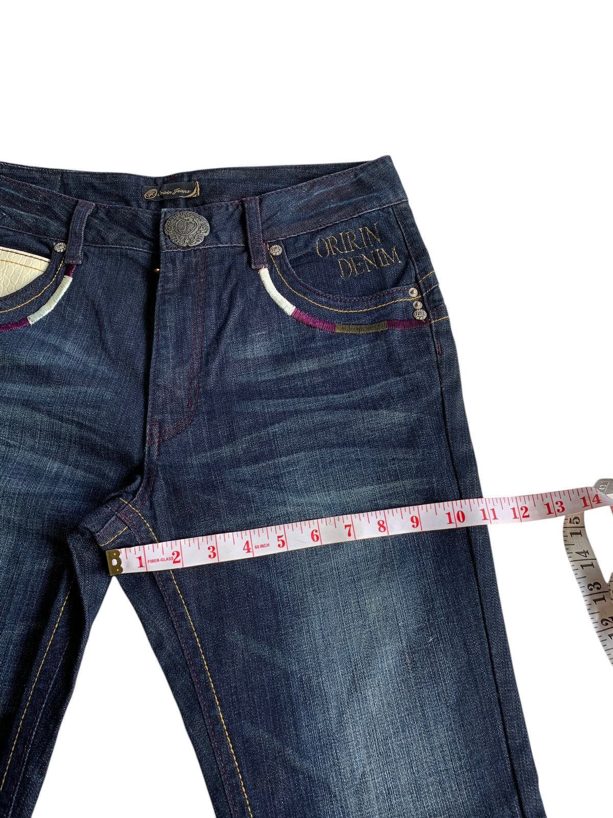 If Six Was Nine × KMRii × Le Grande Bleu (L.G.B.) FLARE💥 ORIRIN JAPANESE PUNK STYLE RUSTY STREACH DENIM 🎌☠️ Size US 32 / EU 48 - 19 Thumbnail
