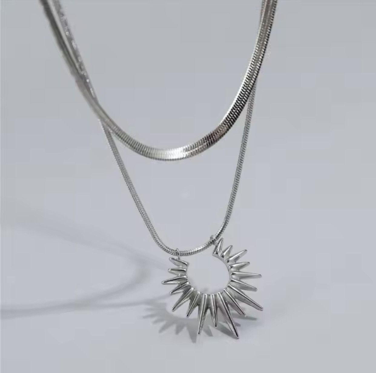 Jewelry × Vintage Double titanium steel sun pendant men's necklace Size ONE SIZE - 6 Thumbnail