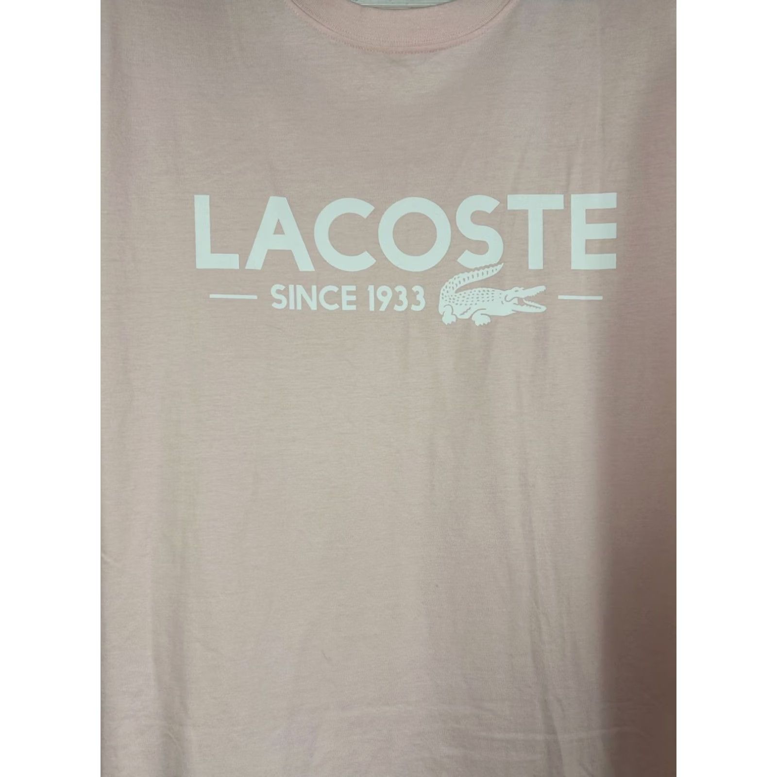 Lacoste Lacoste Mens Pink Classic Fit Crew Neck Short Sleeve T-Shirt Large Cotton NWOT Size US L / EU 52-54 / 3 - 2 Thumbnail