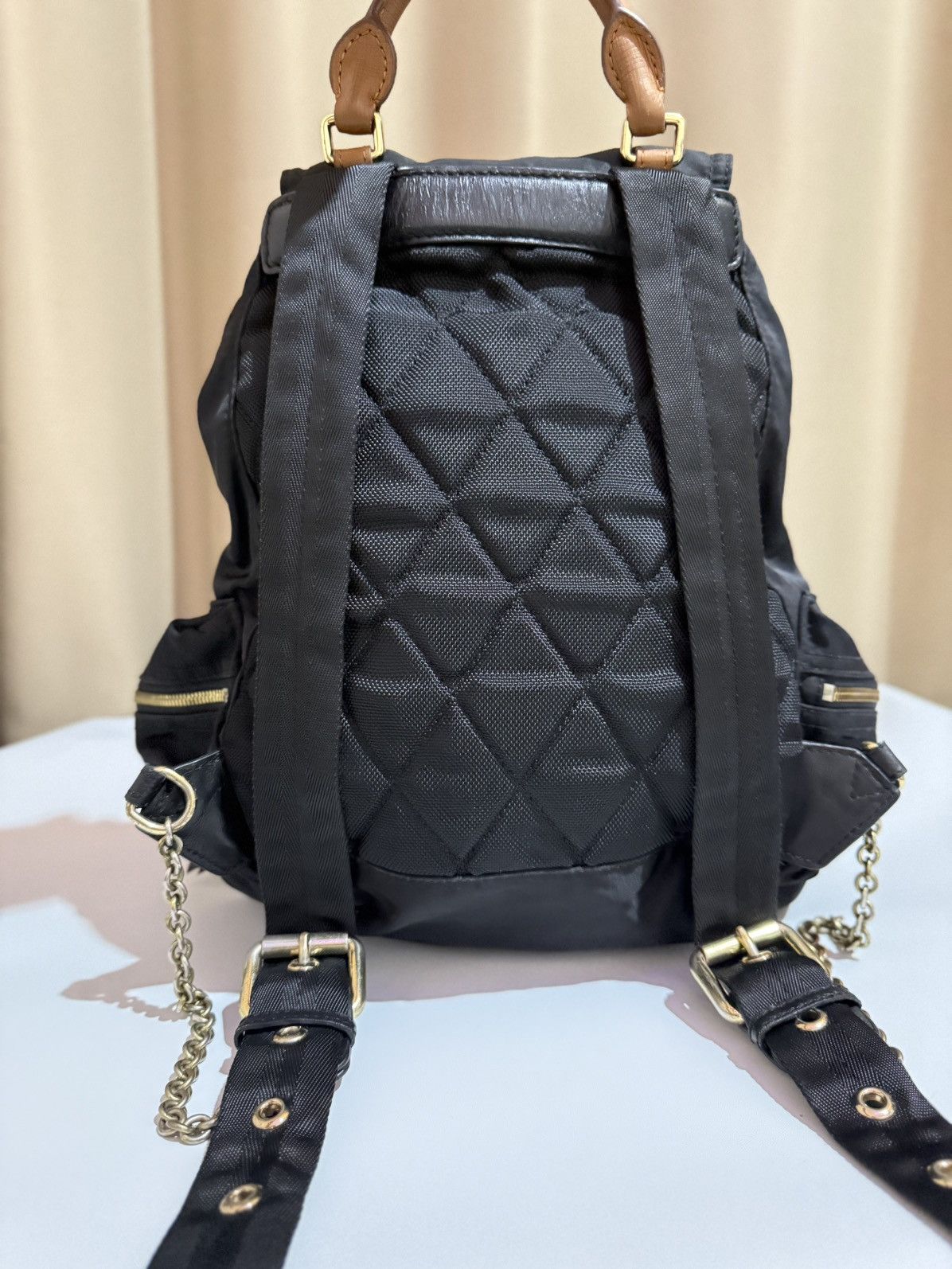 Burberry Bicolor Nylon Rucksack Backpack Bag